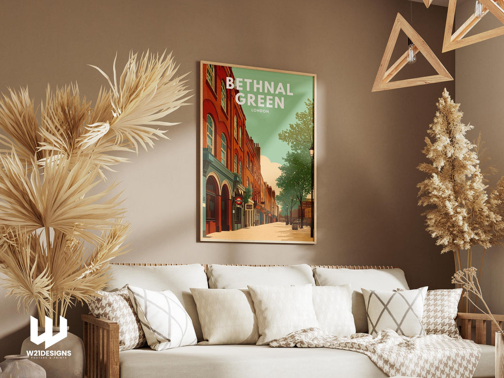 Bethnal Green London Travel Poster | East London Wall Art | Vintage City Illustration
