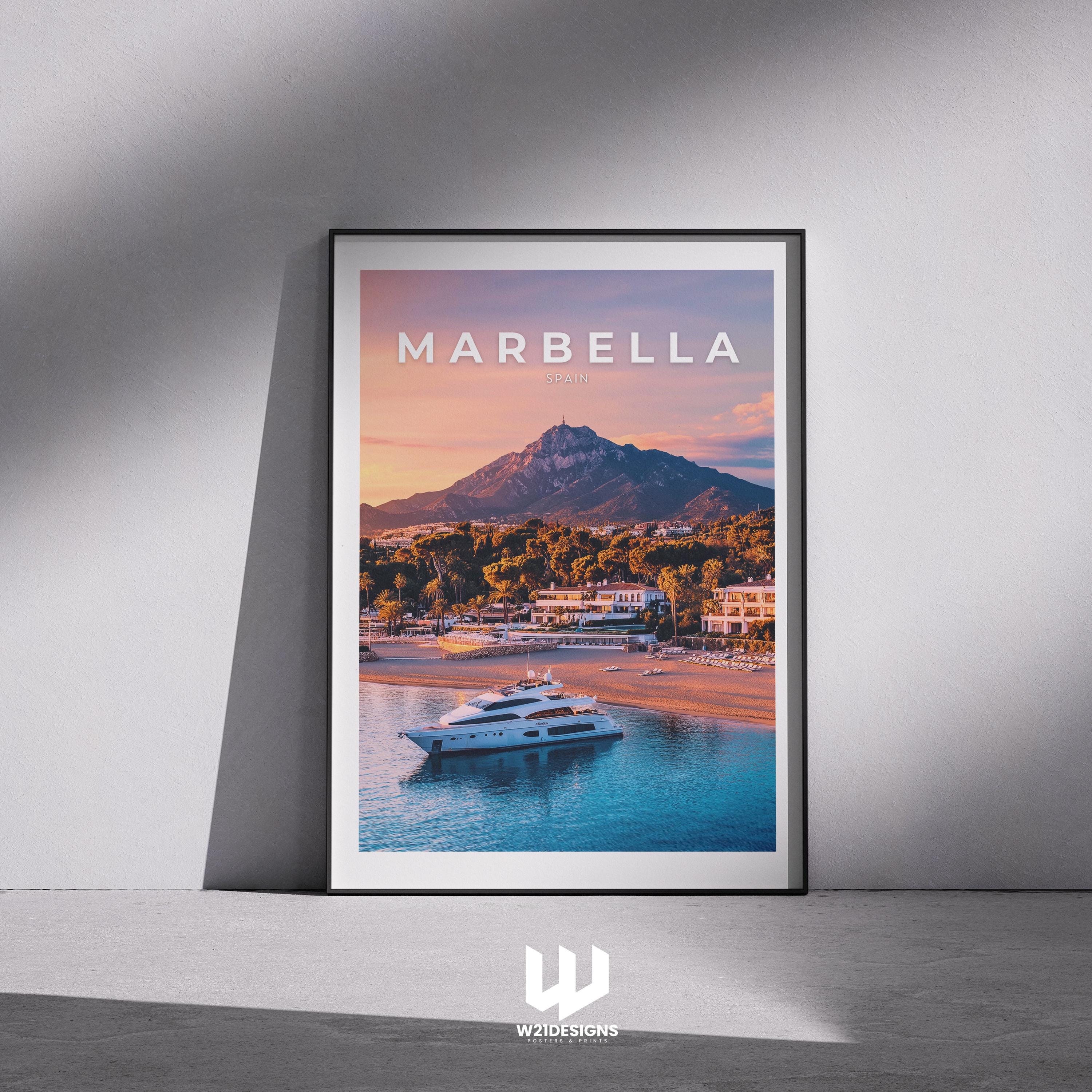Marbella Travel Poster: Spanish Riviera Coastal Art Print
