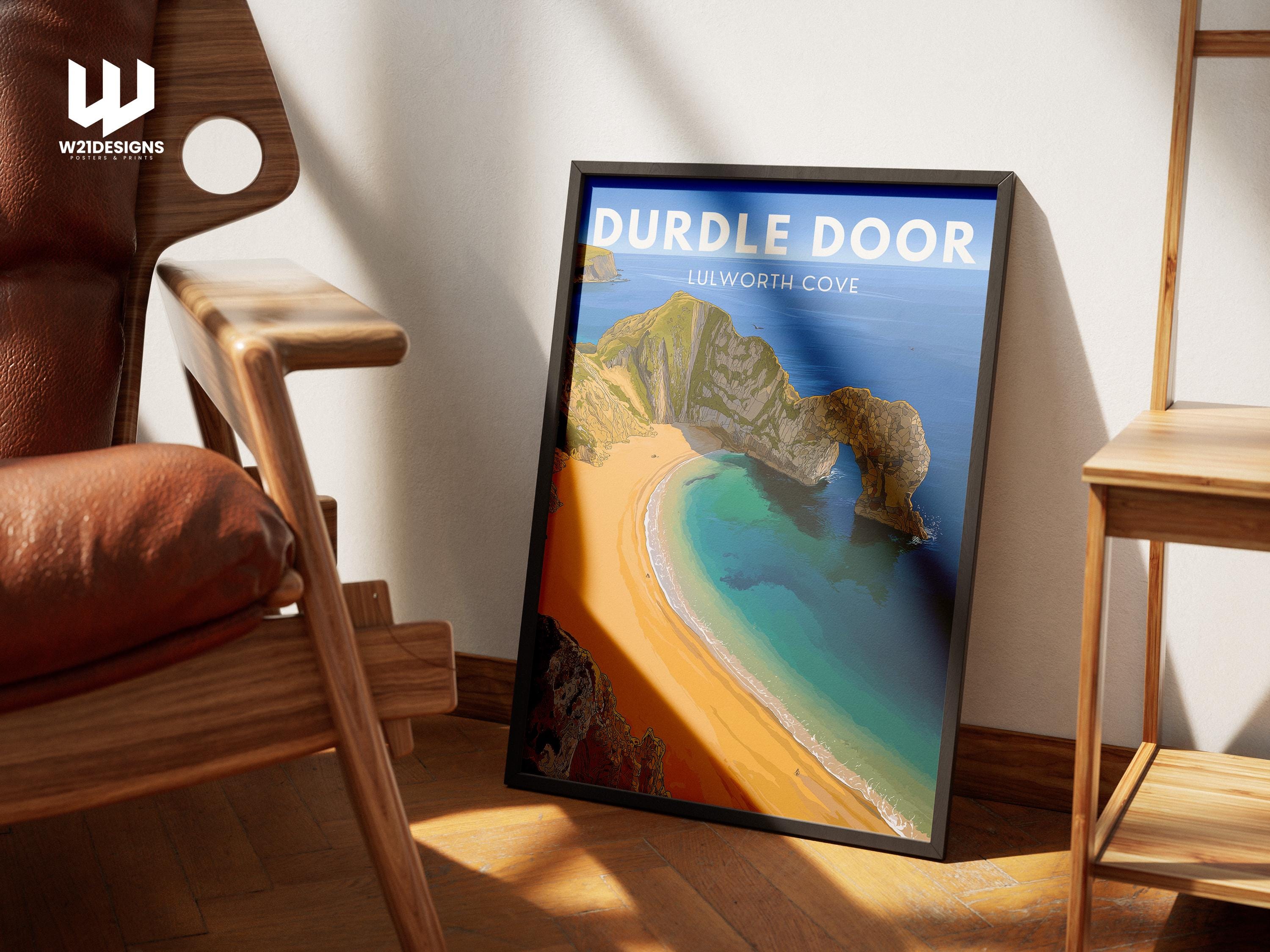 Durdle Door Vintage Travel Poster: Jurassic Coast Art Print