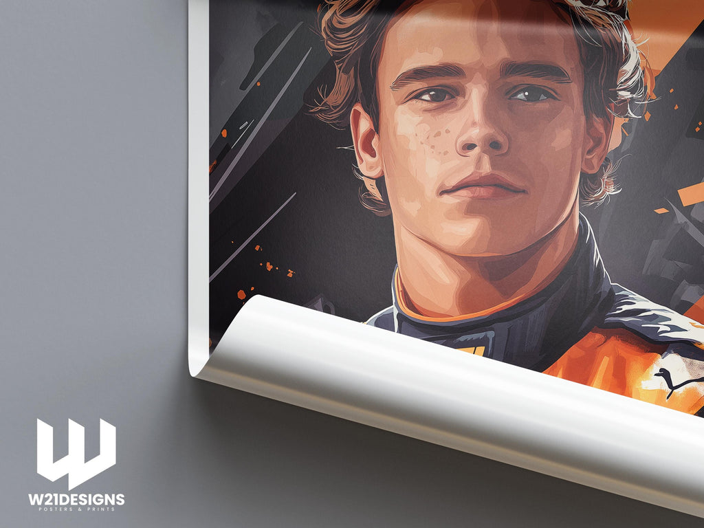 Lando Norris McLaren F1 Art Print: Formula 1 Racing Poster