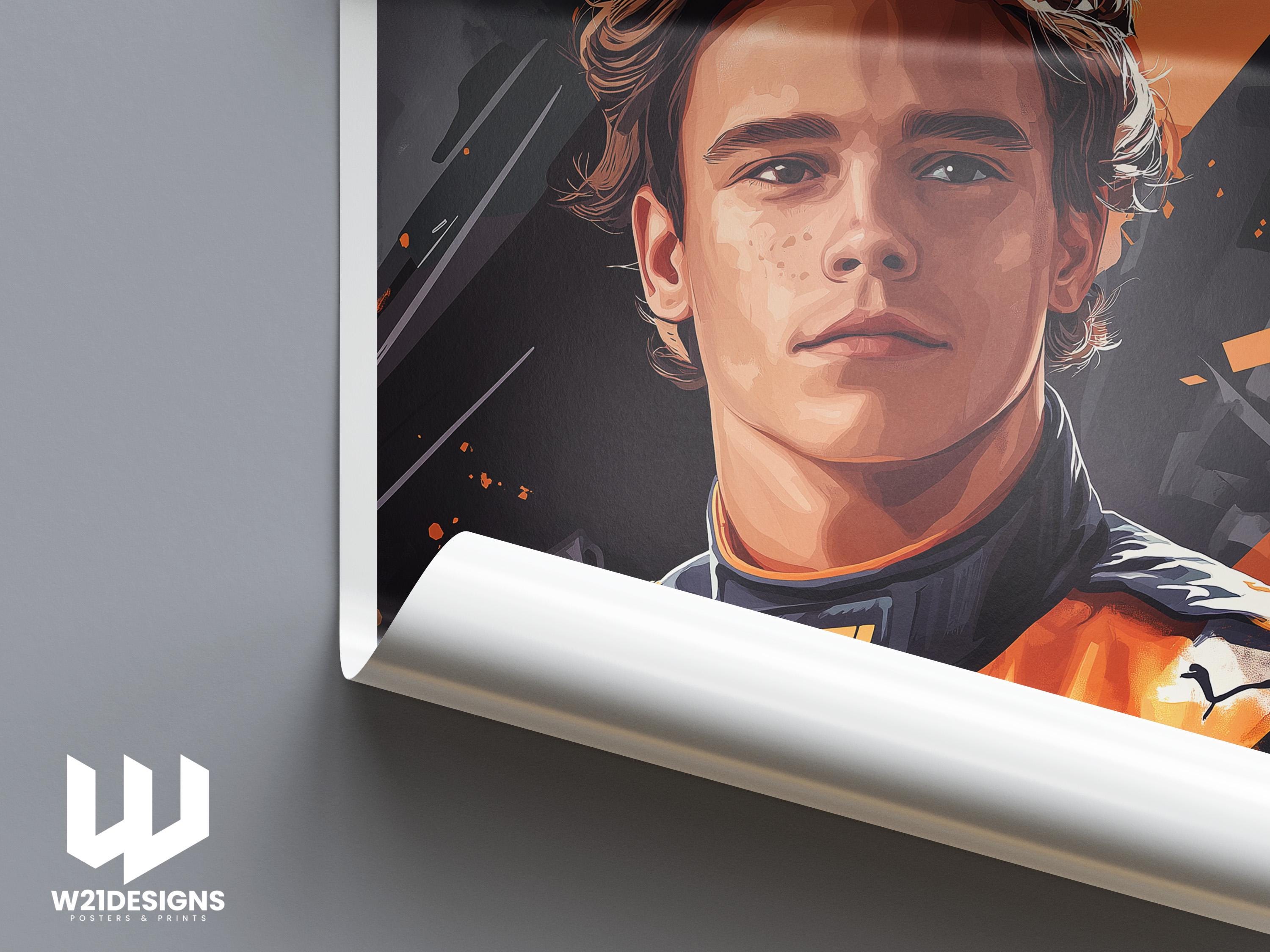 Lando Norris McLaren F1 Art Print: Formula 1 Racing Poster