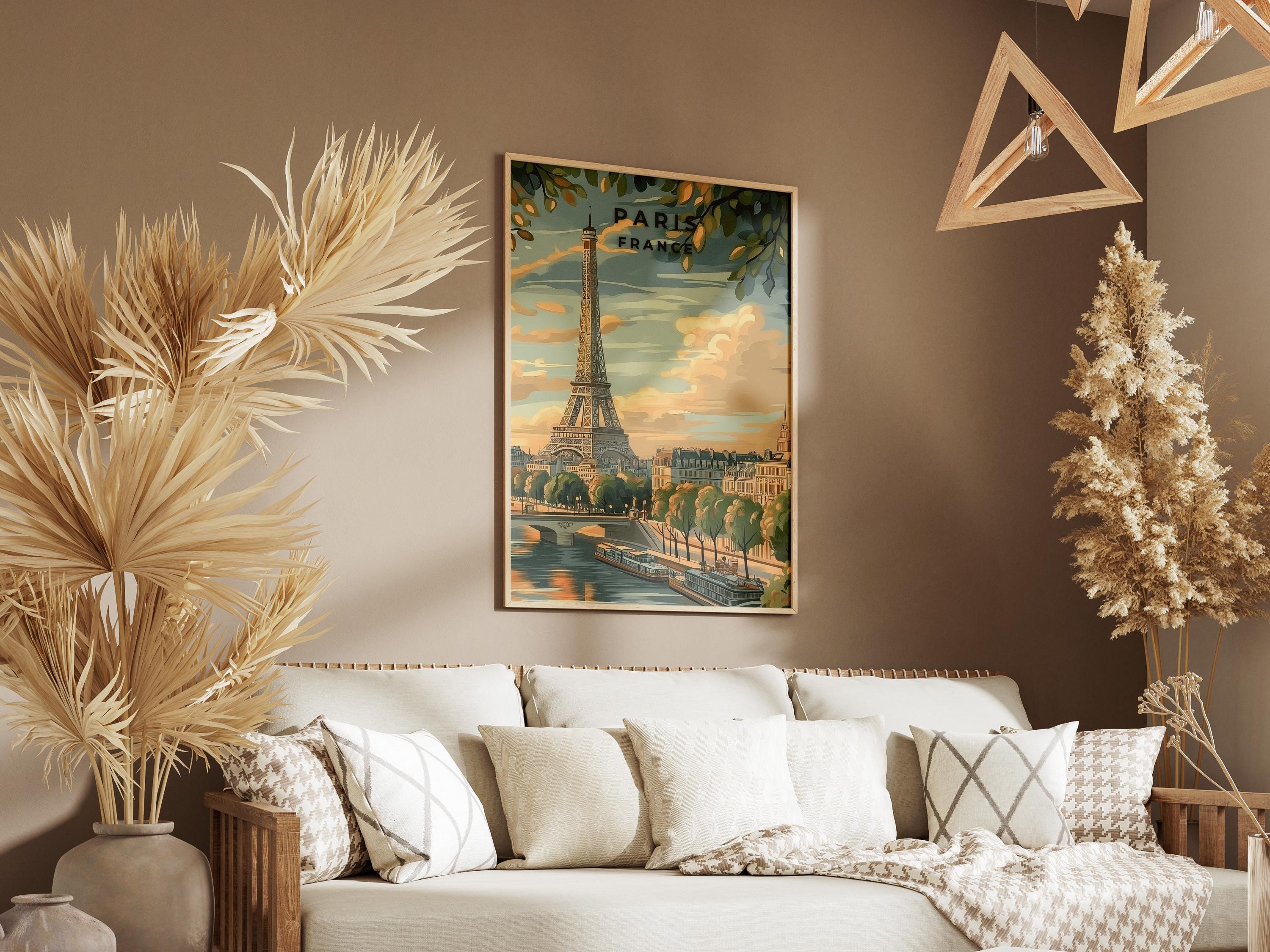 Eiffel Tower Paris Print: Vintage France Travel Poster