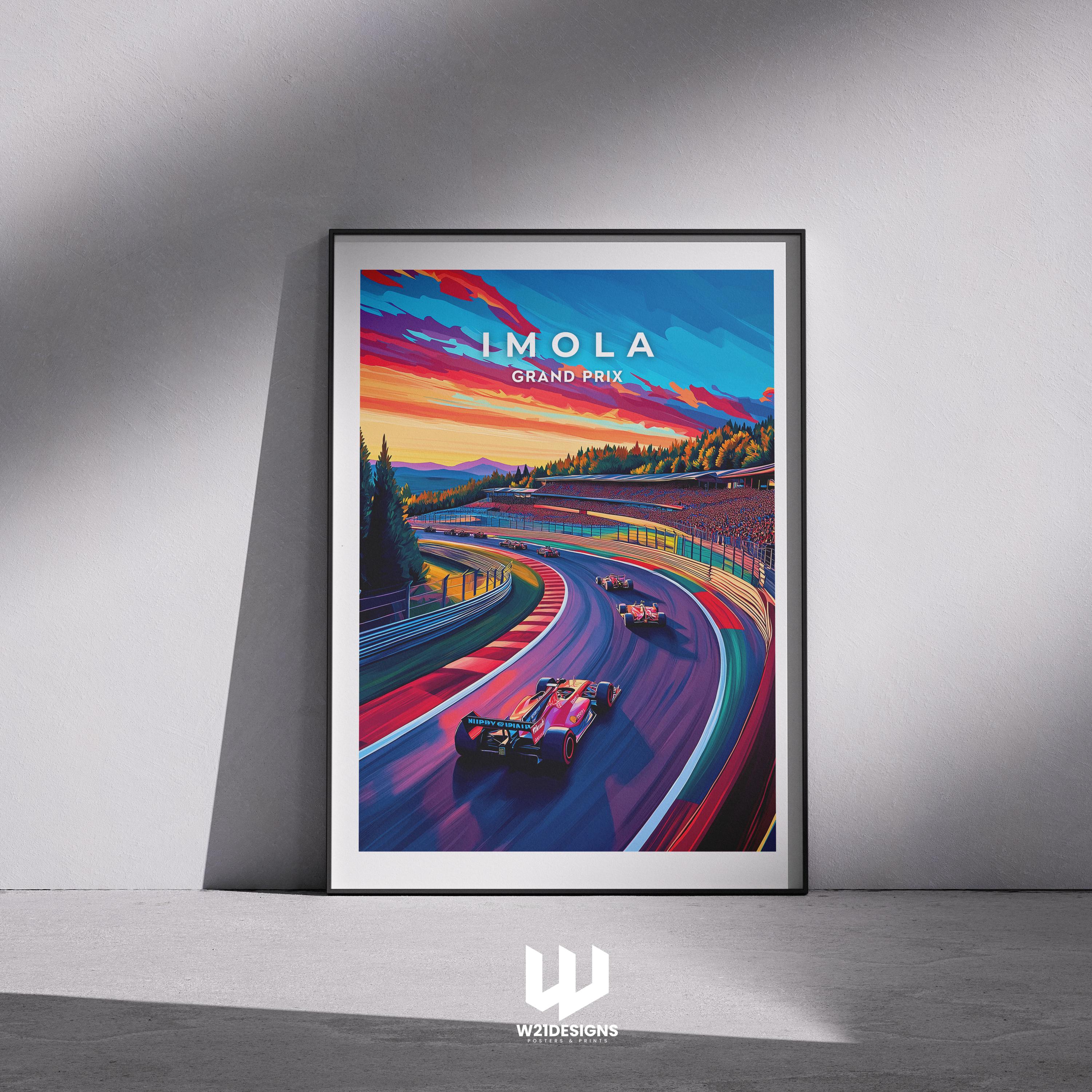 Imola Grand Prix Poster: Formula 1 Racing Art Print
