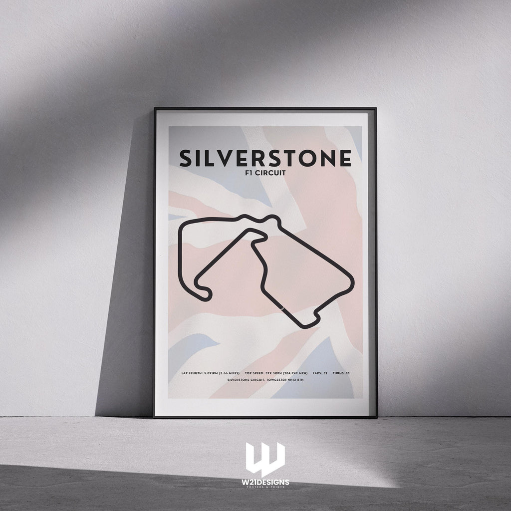 Silverstone F1 Circuit Poster: British Grand Prix Motorsport Art