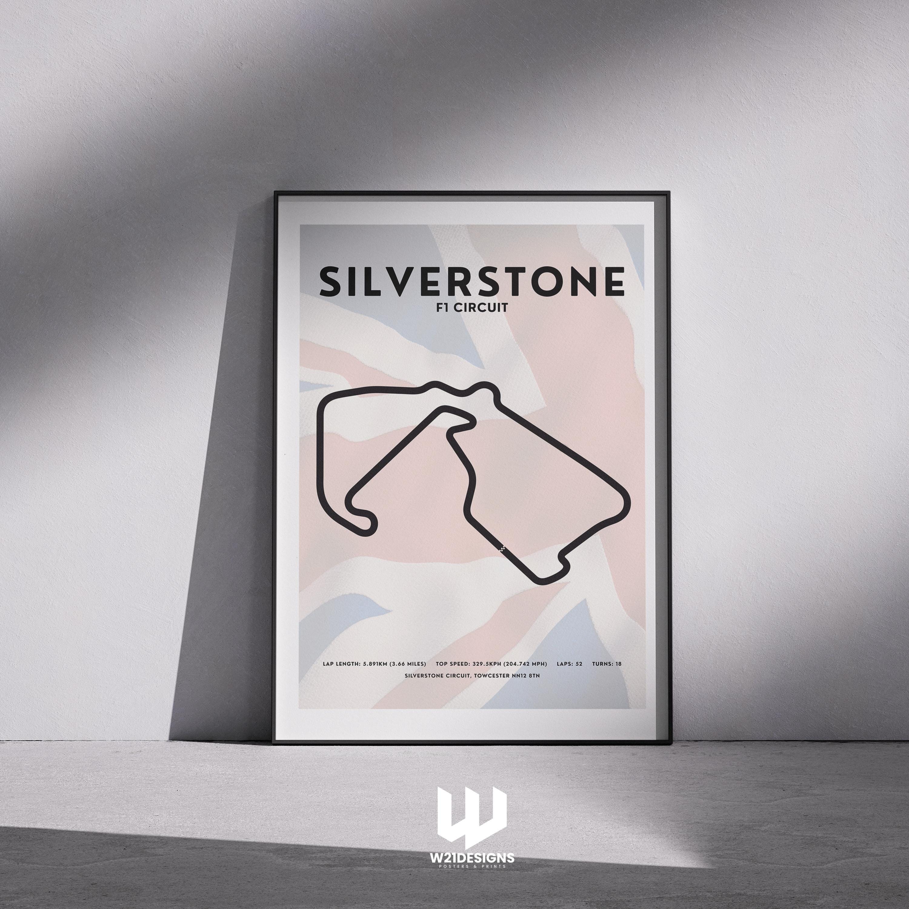 Silverstone F1 Circuit Poster: British Grand Prix Motorsport Art