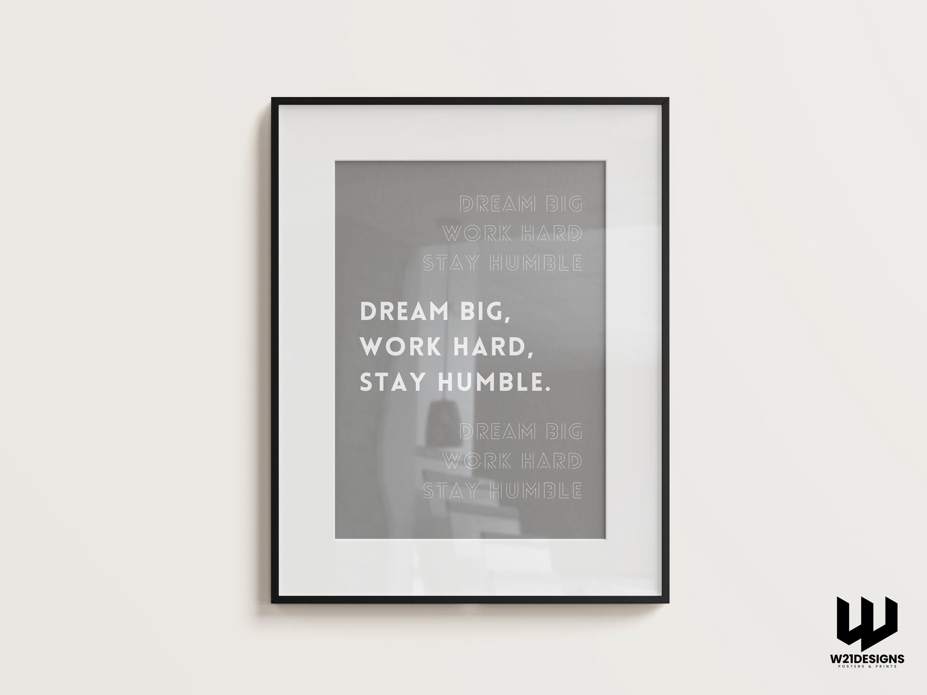 Dream Big Typography Print: Minimalist Office Wall Art