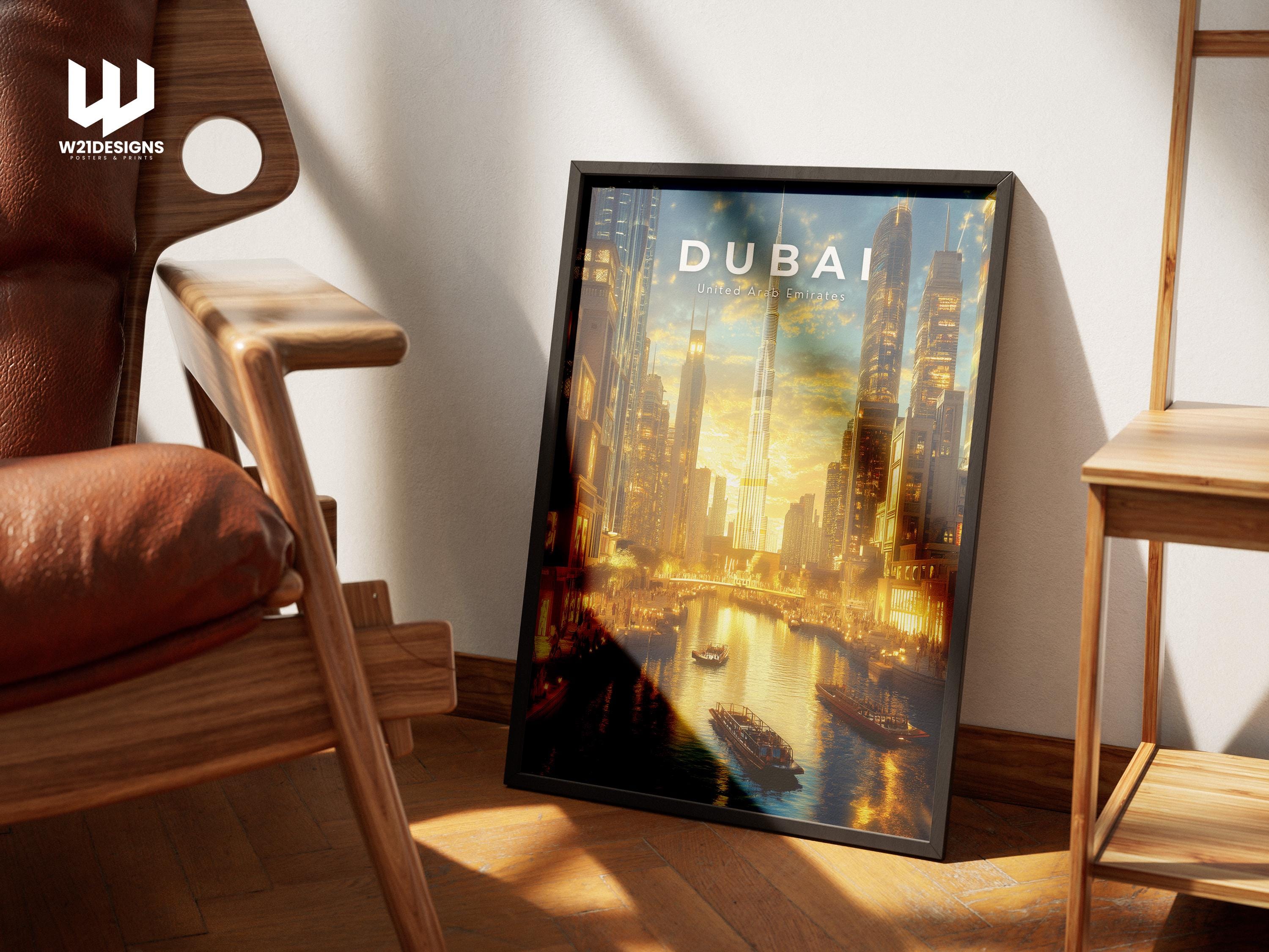 Dubai Skyline Print: Burj Khalifa, Modern Cityscape Wall Art