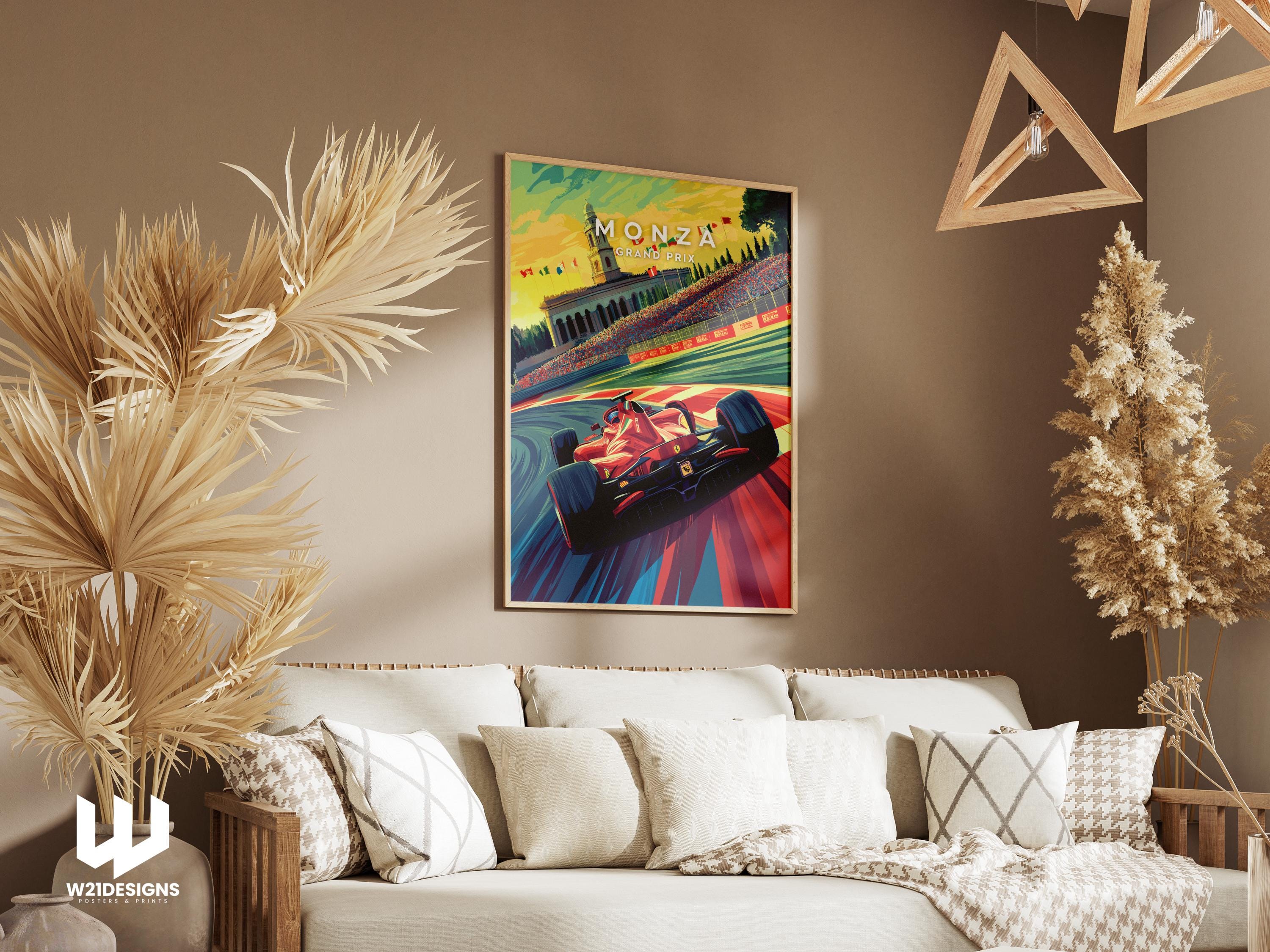 Monza Grand Prix Poster: Ferrari F1 Racing Art Print