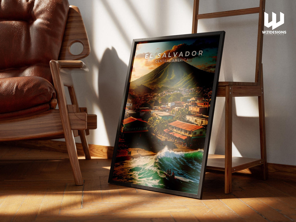 El Salvador Travel Poster: Vintage Style Central America Wall Art