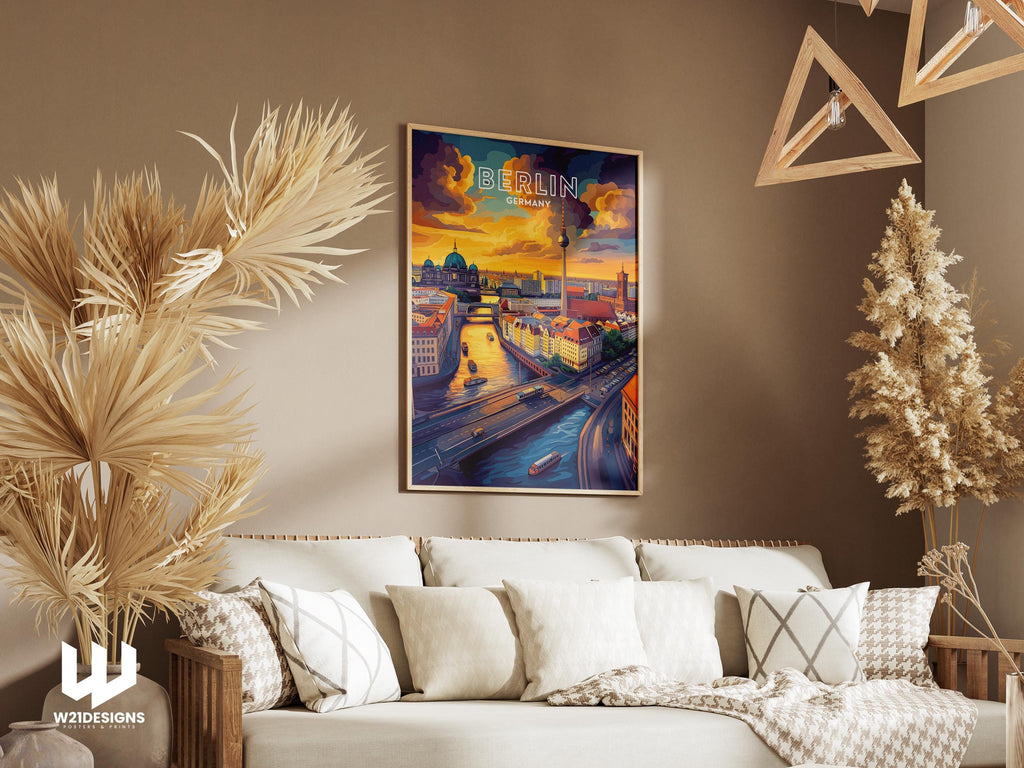 Berlin Sunset Cityscape Print: Germany Travel Poster