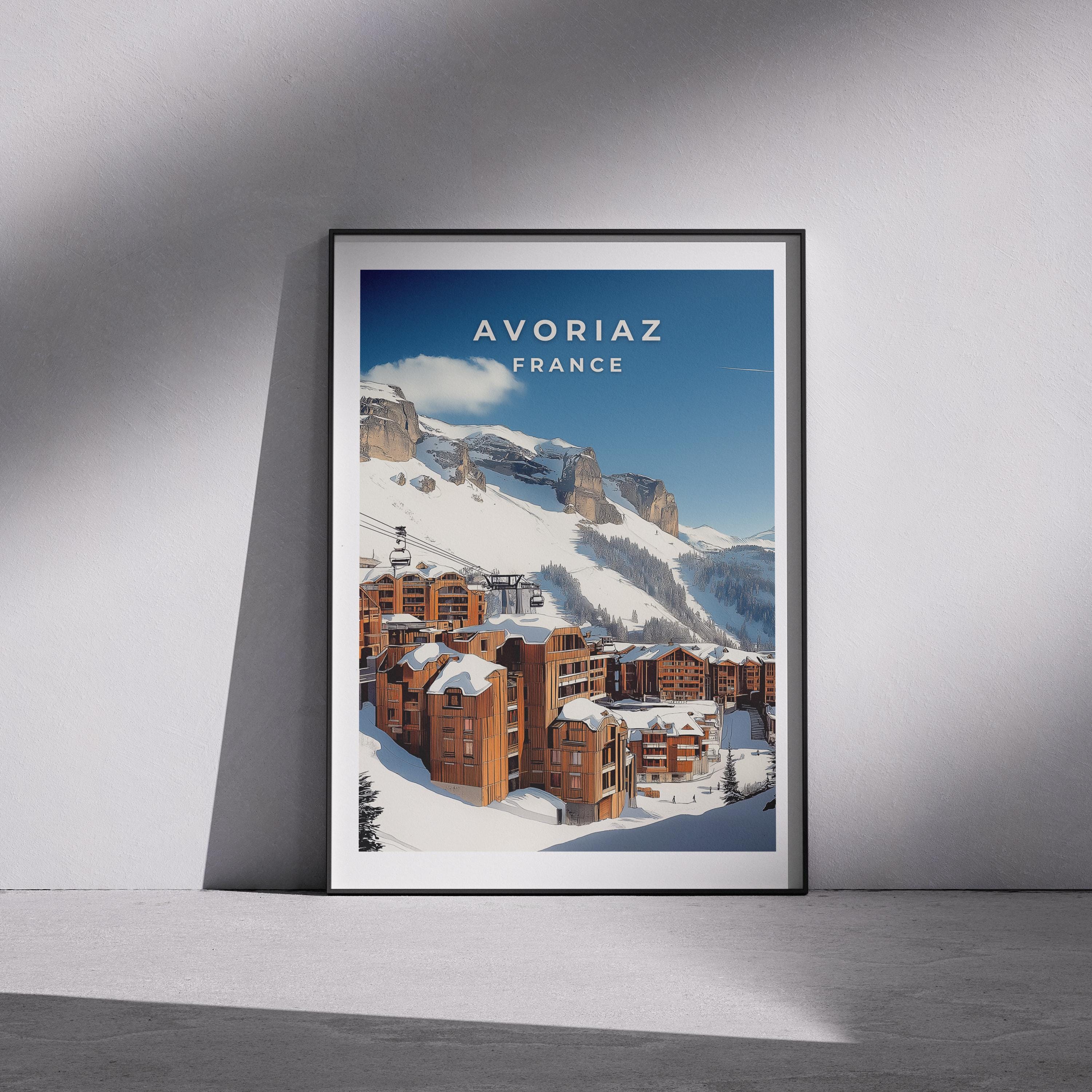 Avoriaz Ski Resort Print: Vintage French Alps Travel Poster