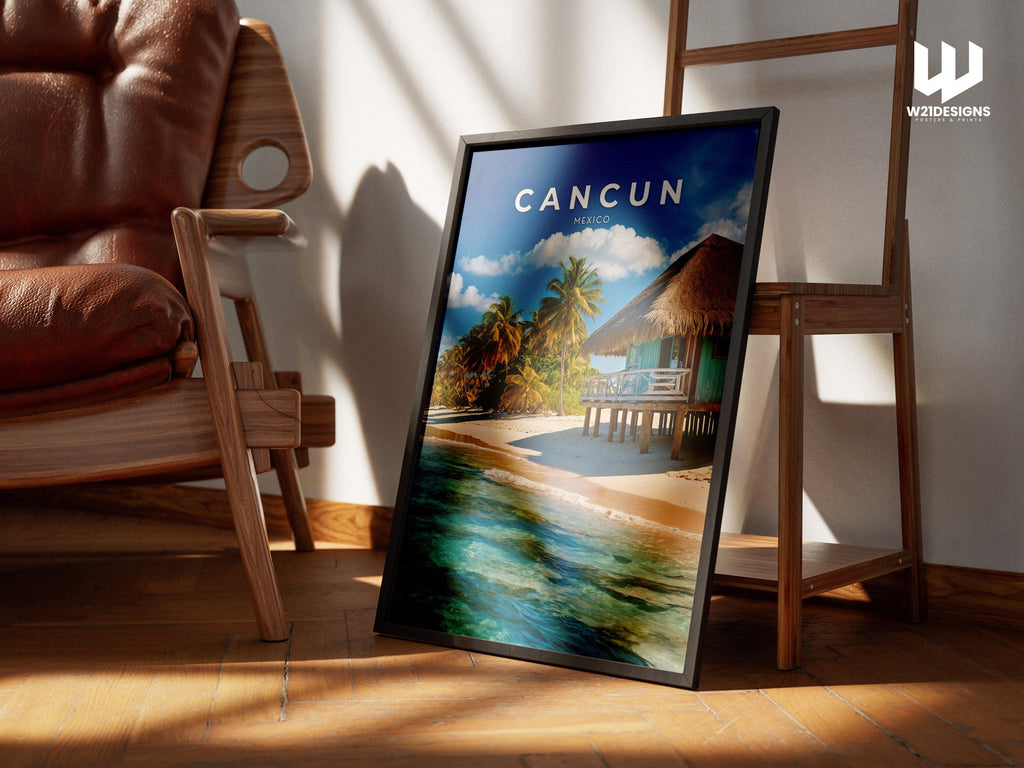 Cancun Beach Print: Tropical Mexico Coastal Wall Art