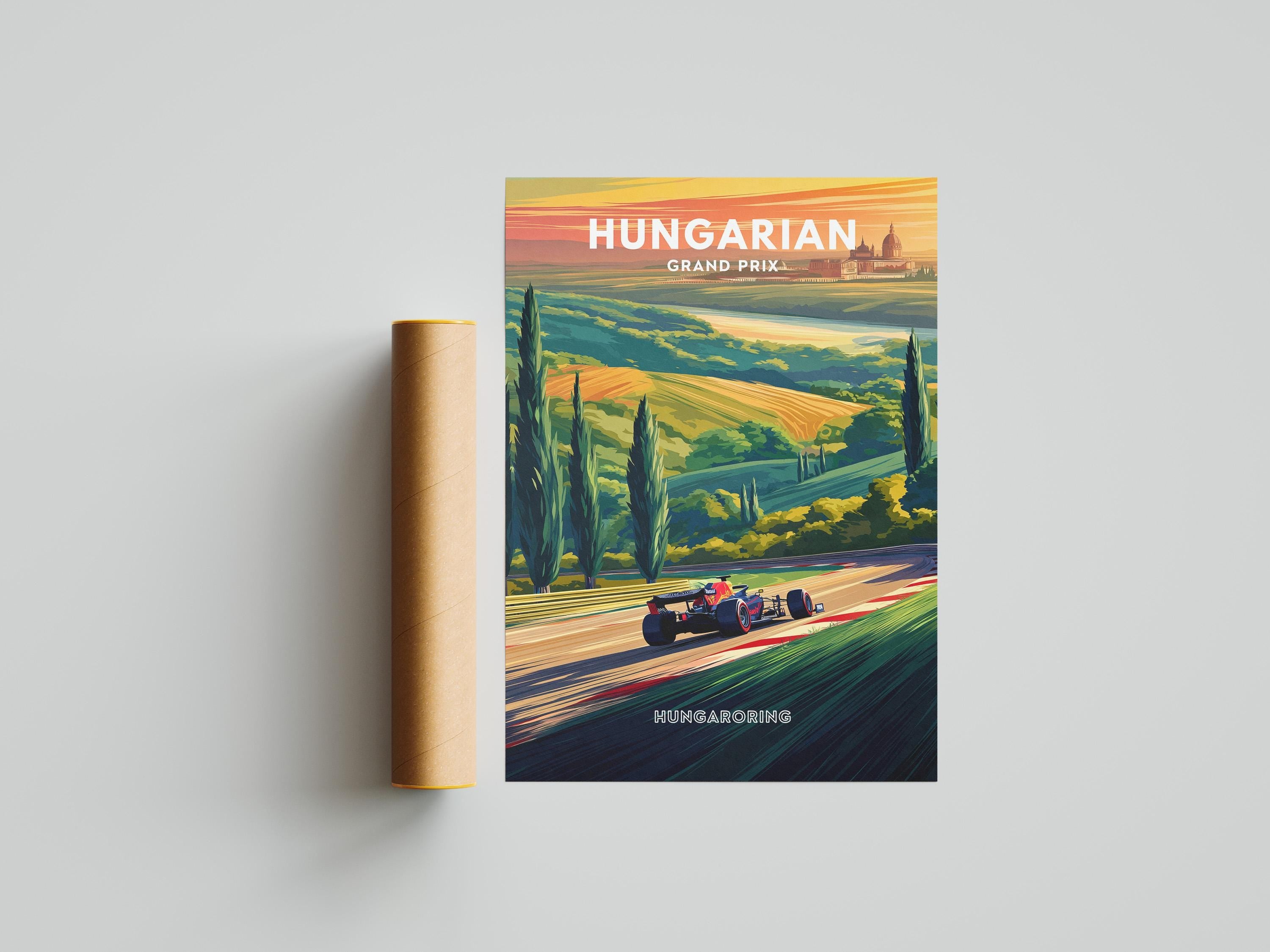Hungarian Grand Prix Poster: Vintage F1 Racing Print, Budapest