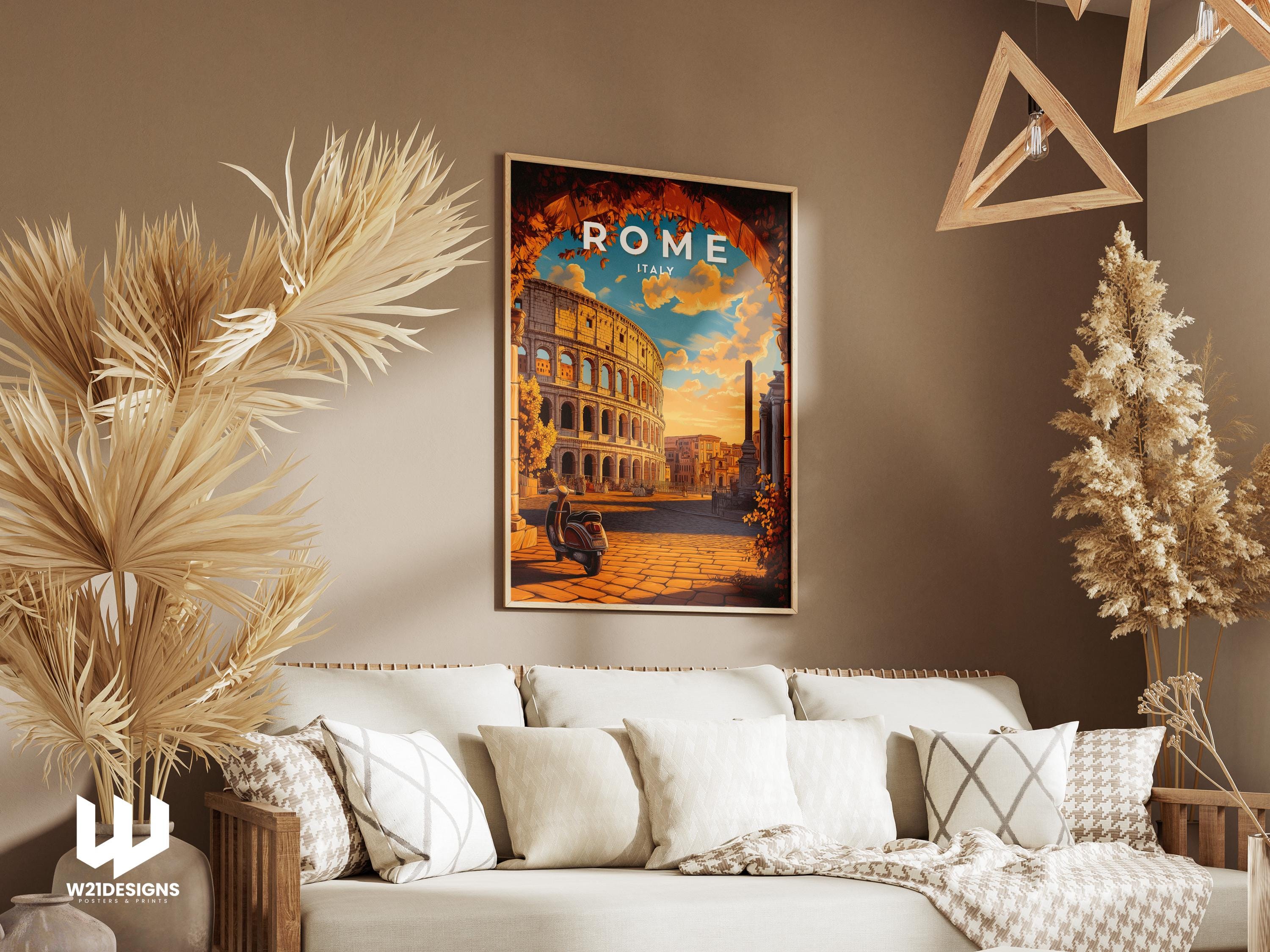 Rome Colosseum Print: Vintage Italy Travel Poster