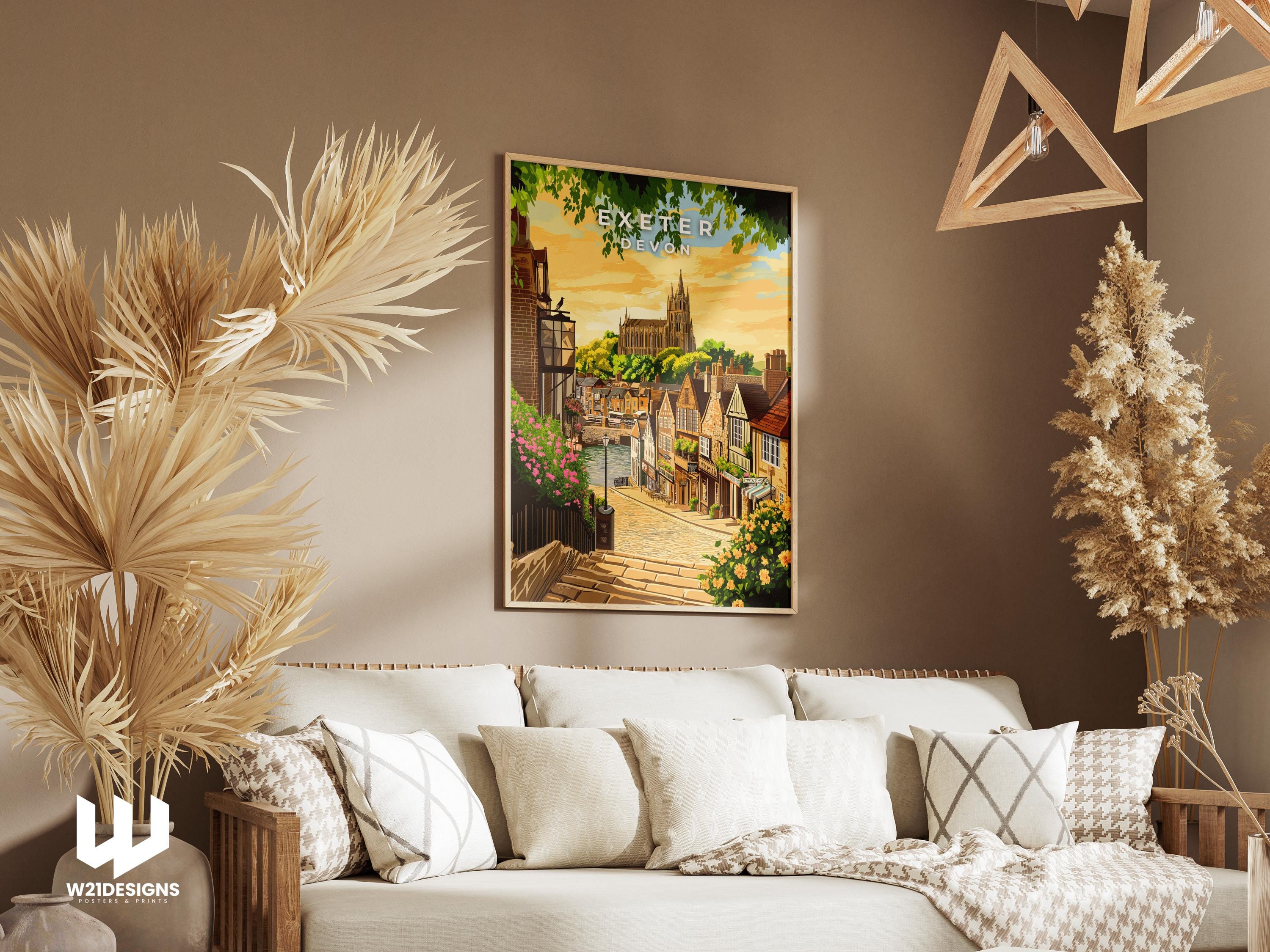Exeter England Travel Poster: Vintage-Style Wall Art