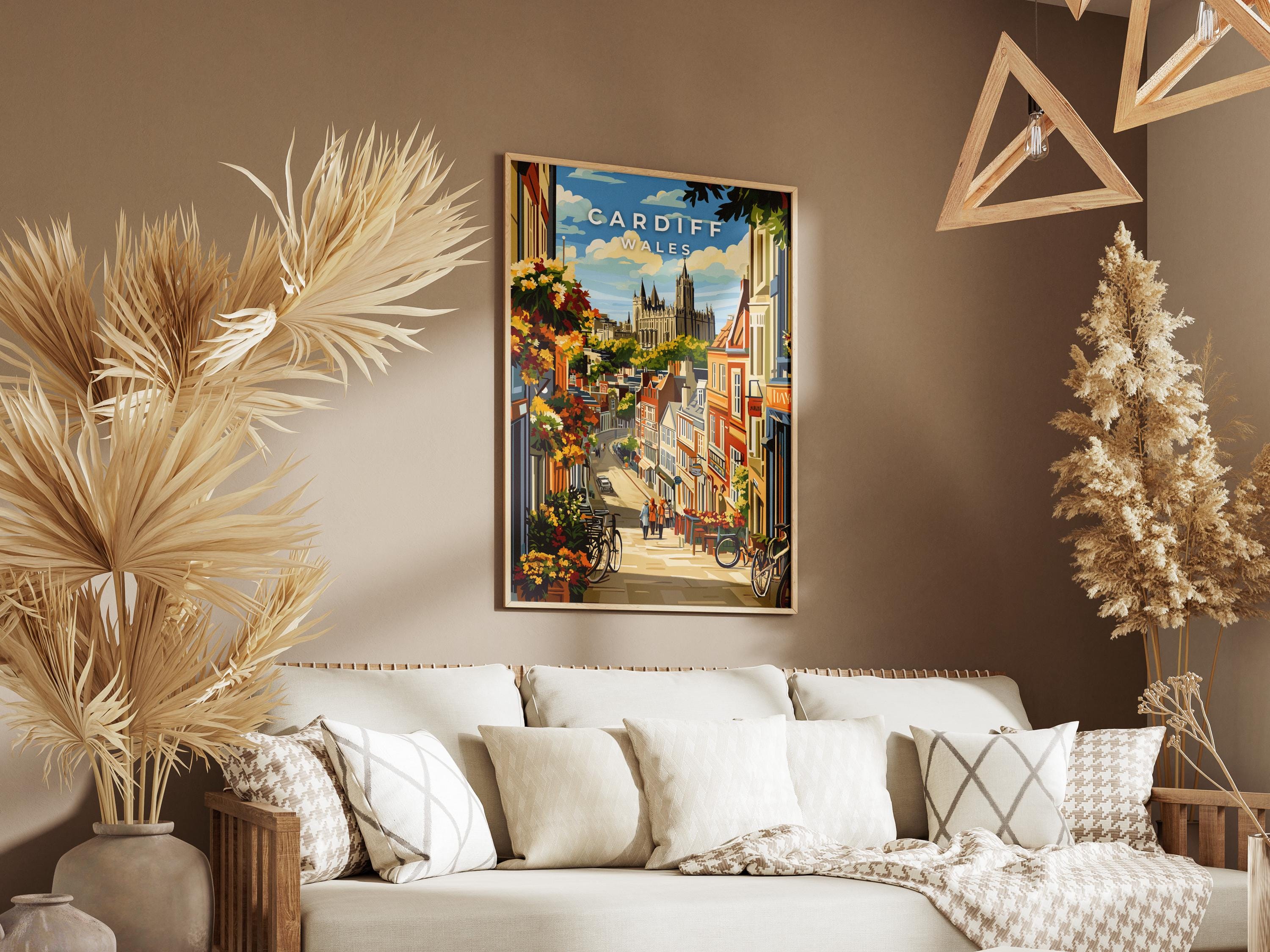 Cardiff Wales Travel Poster: Vintage-Style Wall Art