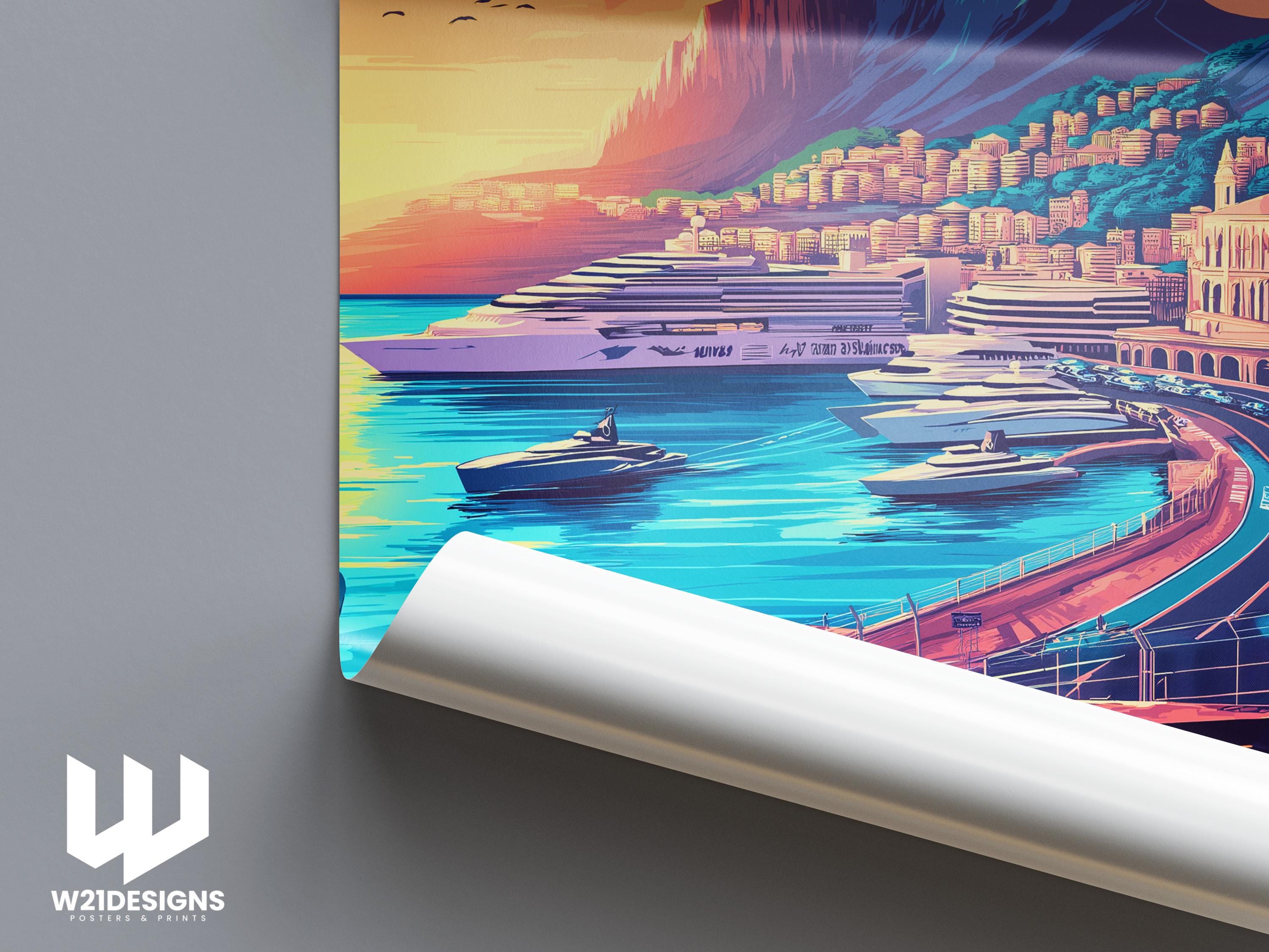 Monaco Grand Prix Poster: French Riviera F1 Racing Art
