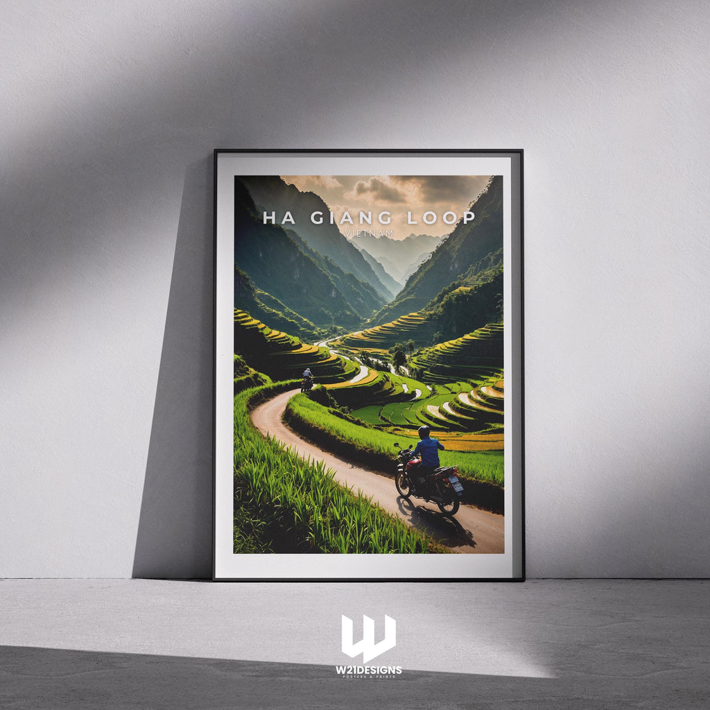 Ha Giang Loop Travel Poster: Vietnam Road Trip Art Print