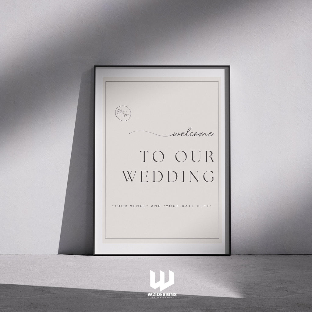 Personalized Wedding Welcome Sign: Elegant Minimalist Decor (Printable)