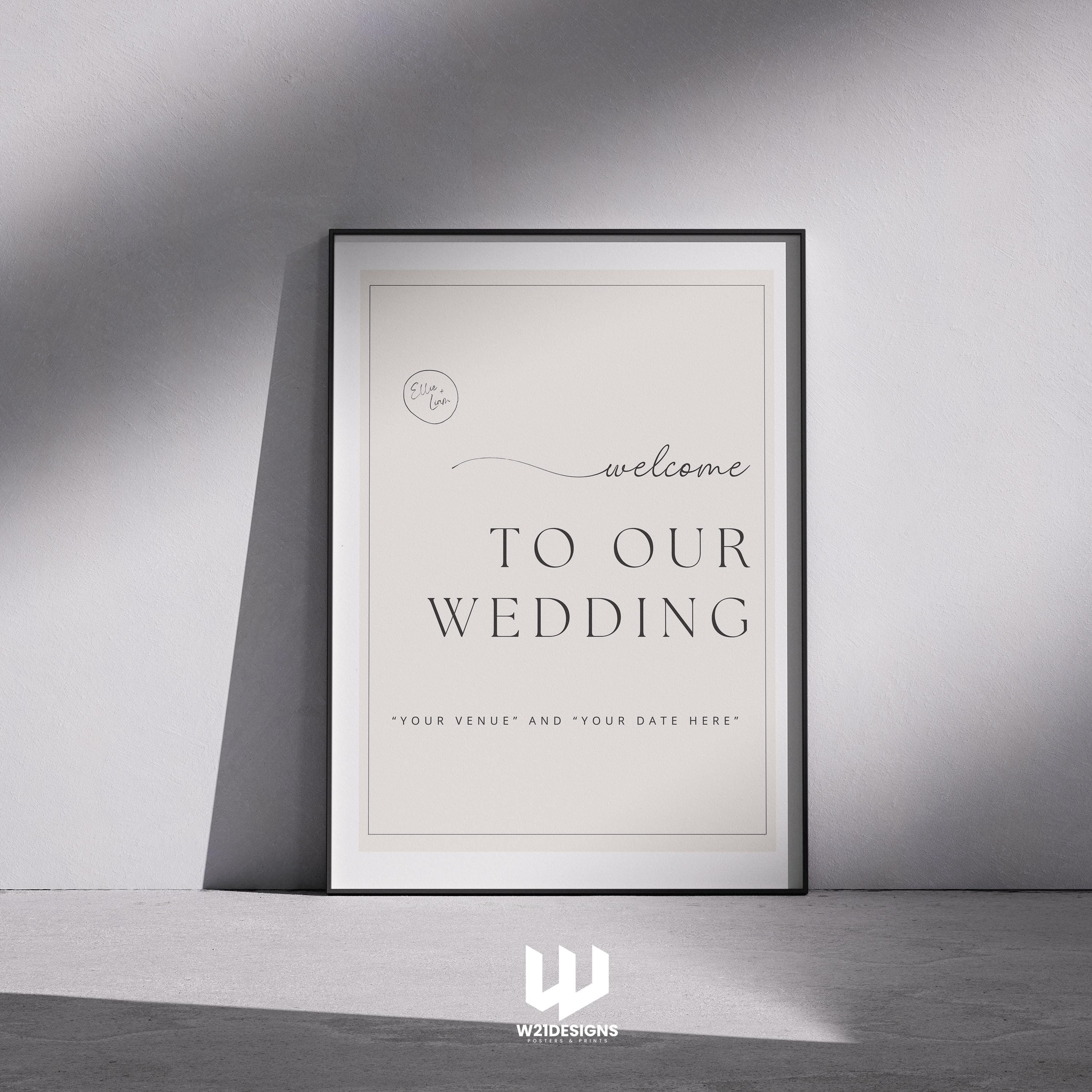 Personalized Wedding Welcome Sign: Elegant Minimalist Decor (Printable)