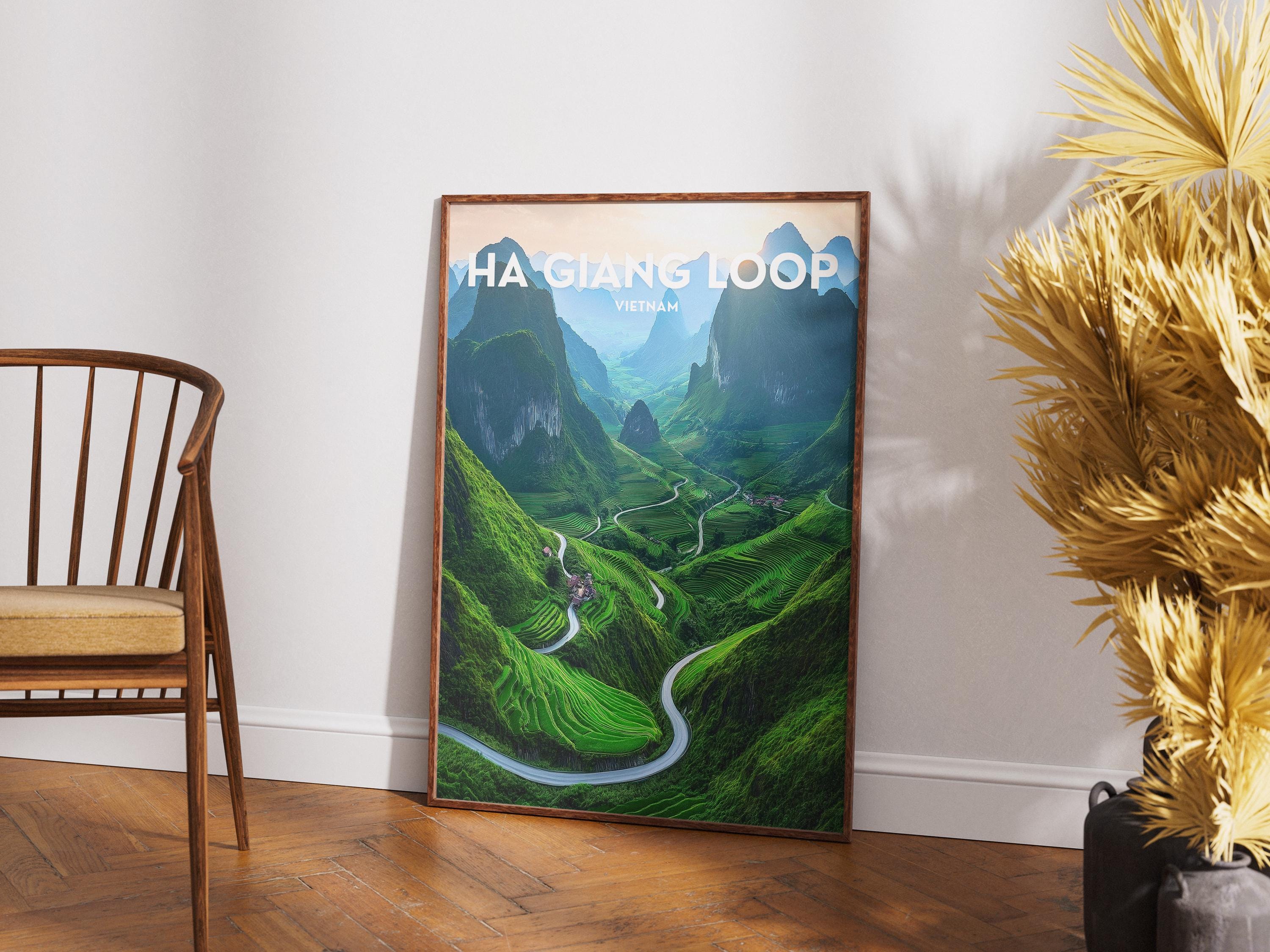Ha Giang Loop Vietnam Poster: Scenic Mountain Road Trip Print