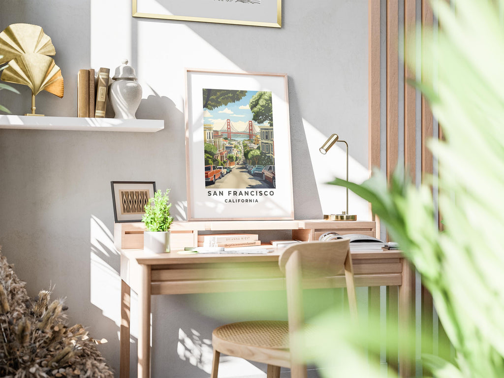Golden Gate Bridge Art Print: San Francisco Travel Poster