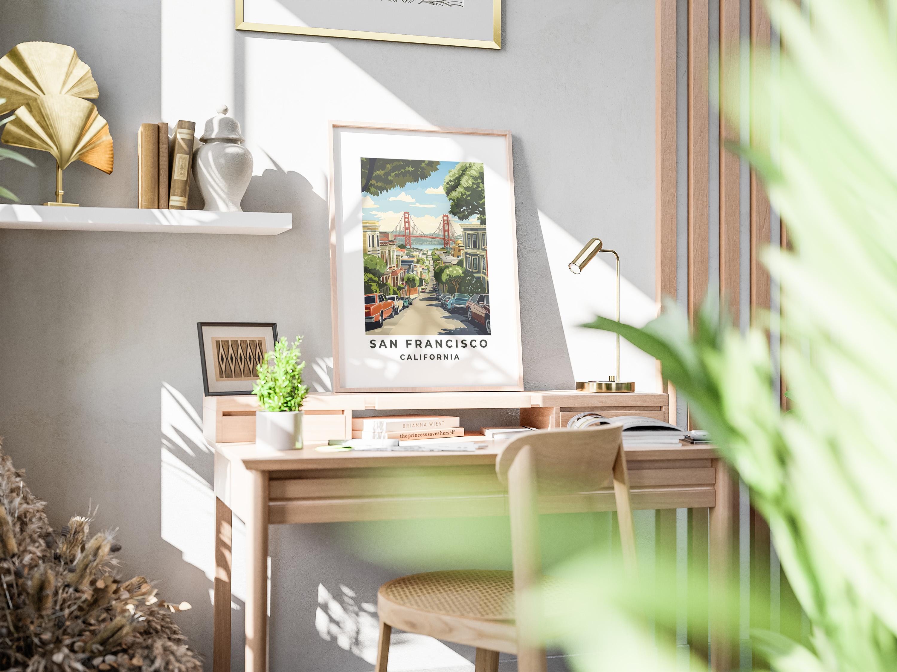 Golden Gate Bridge Art Print: San Francisco Travel Poster