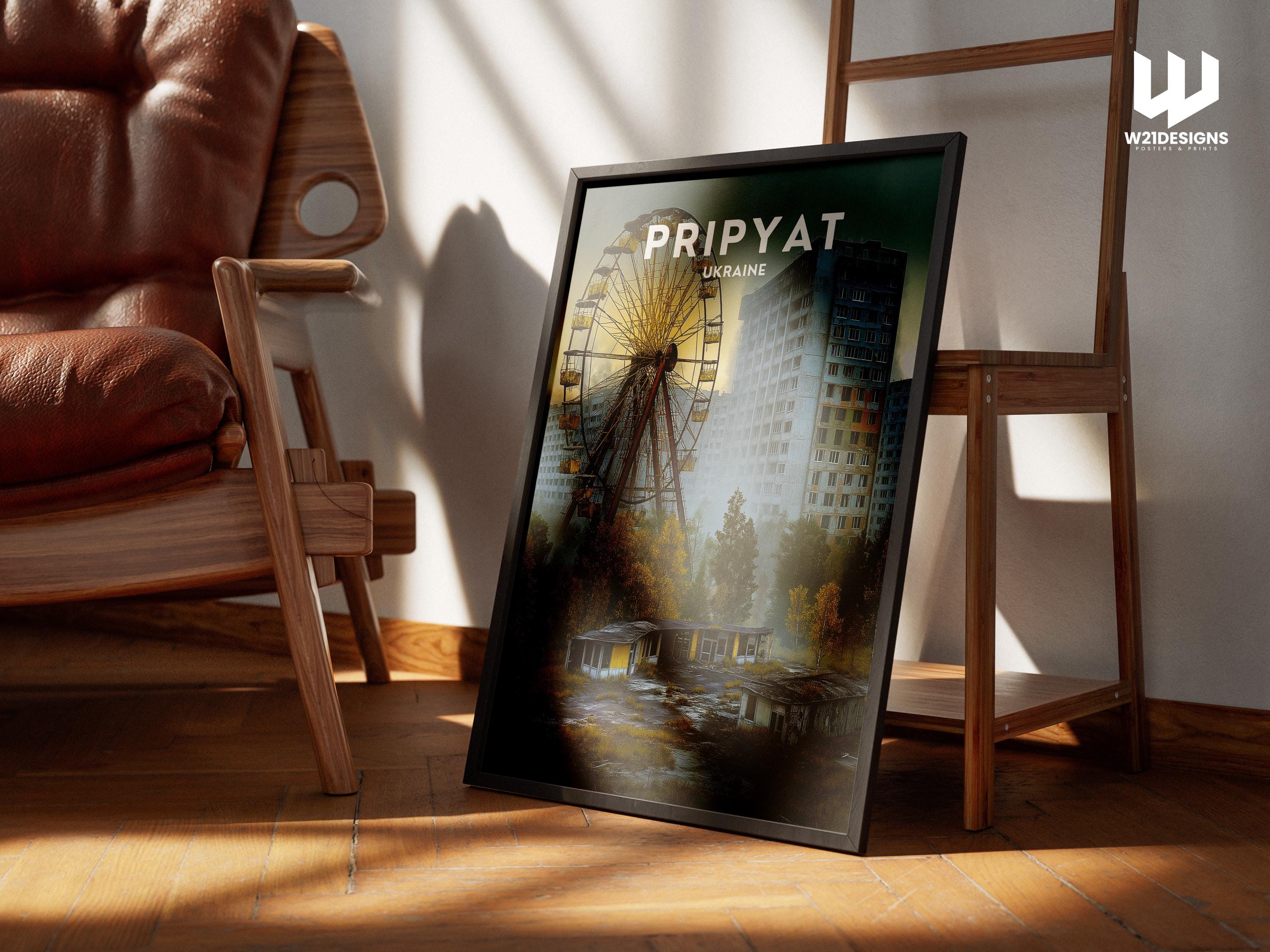 Pripyat Ukraine Poster - Chernobyl Travel Print, Abandoned City Wall Art, Urban Decay Decor, Soviet Architecture Home Artwork