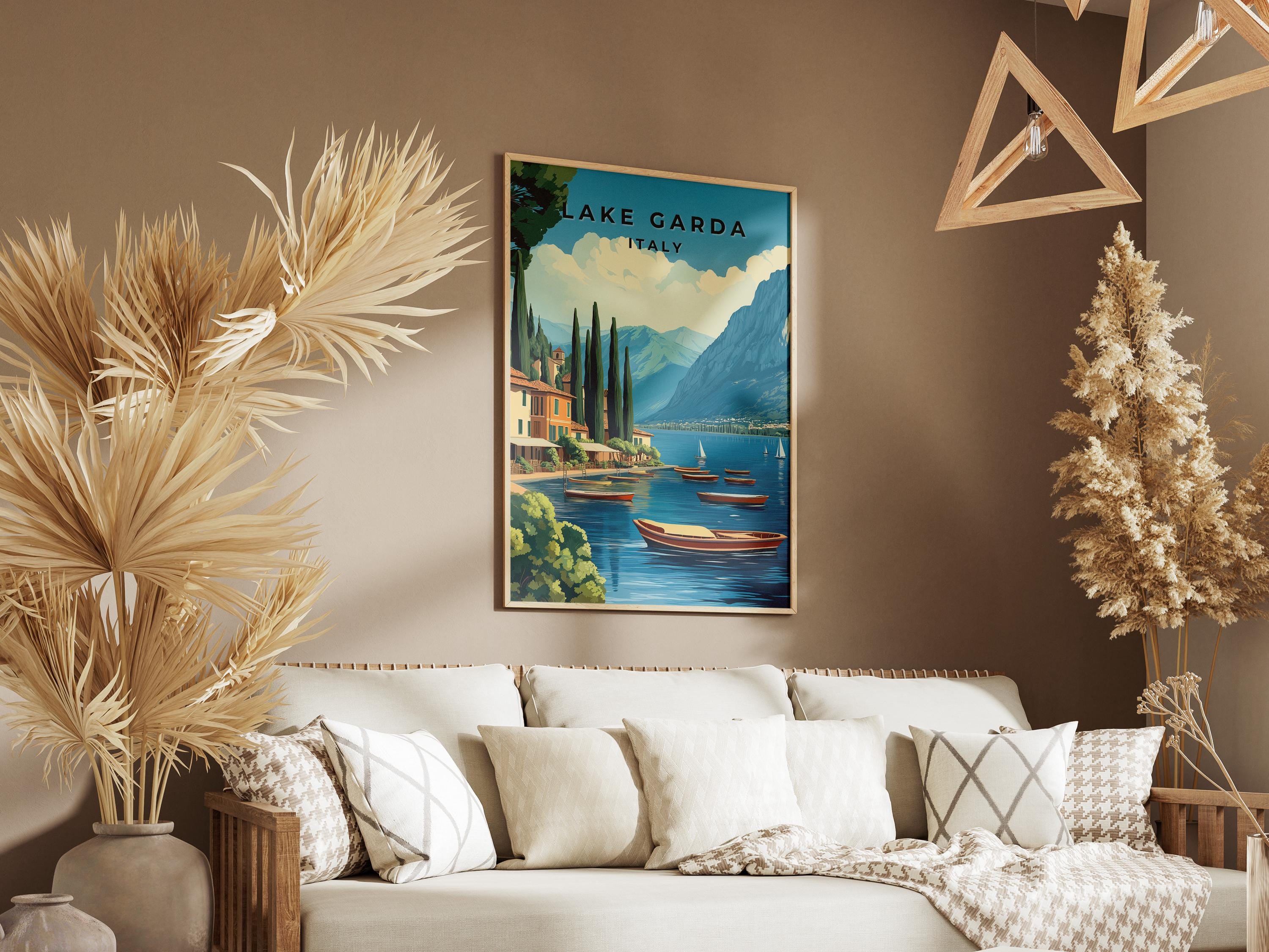 Lake Garda Vintage Travel Poster: Italy Scenic Wall Art
