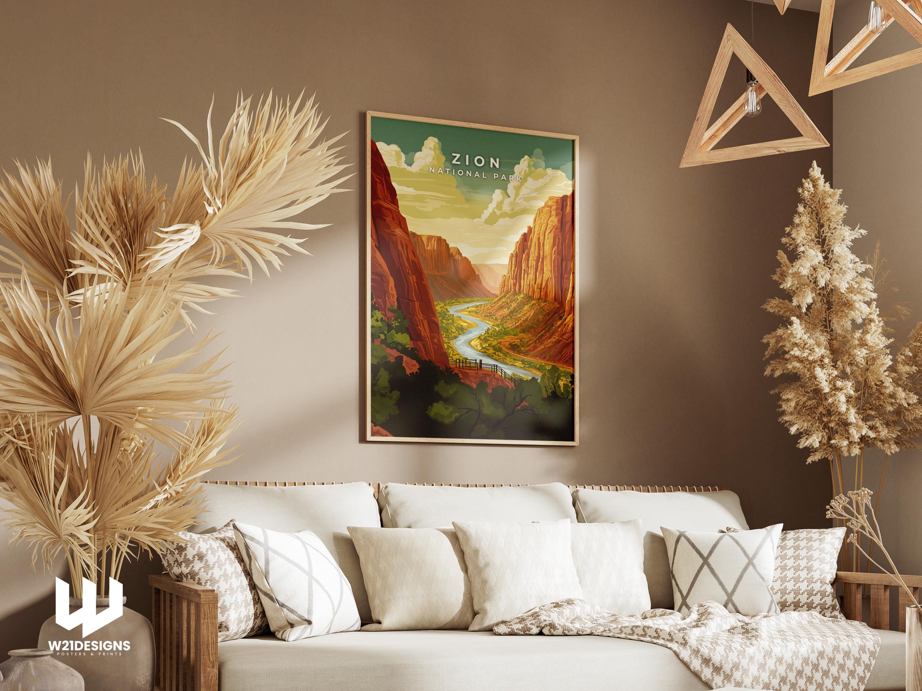 Zion National Park Poster: Utah Landscape Art Print