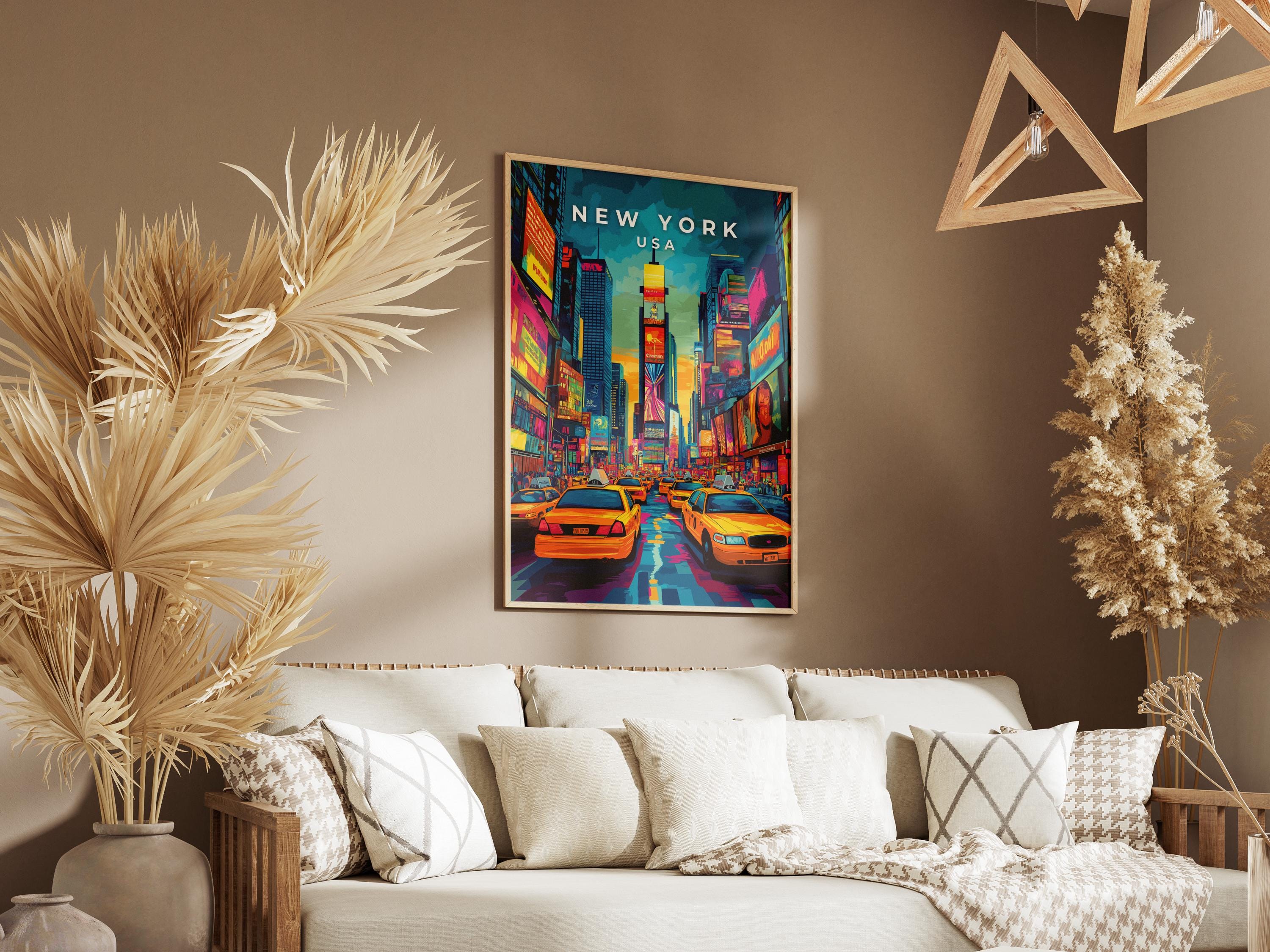 Times Square New York Travel Poster: Vintage-Style Cityscape Print