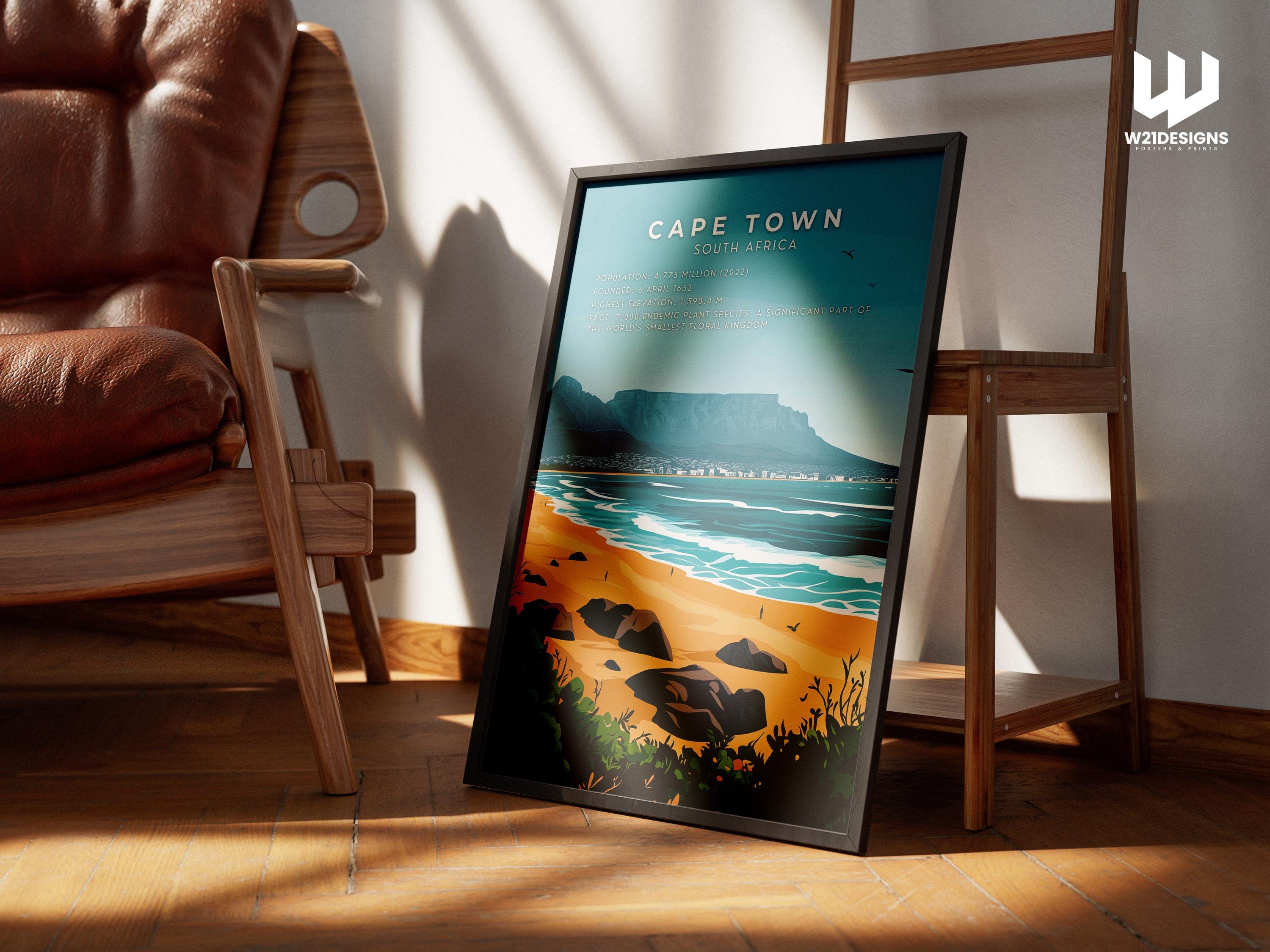 Cape Town Travel Poster: South Africa, Table Mountain Art
