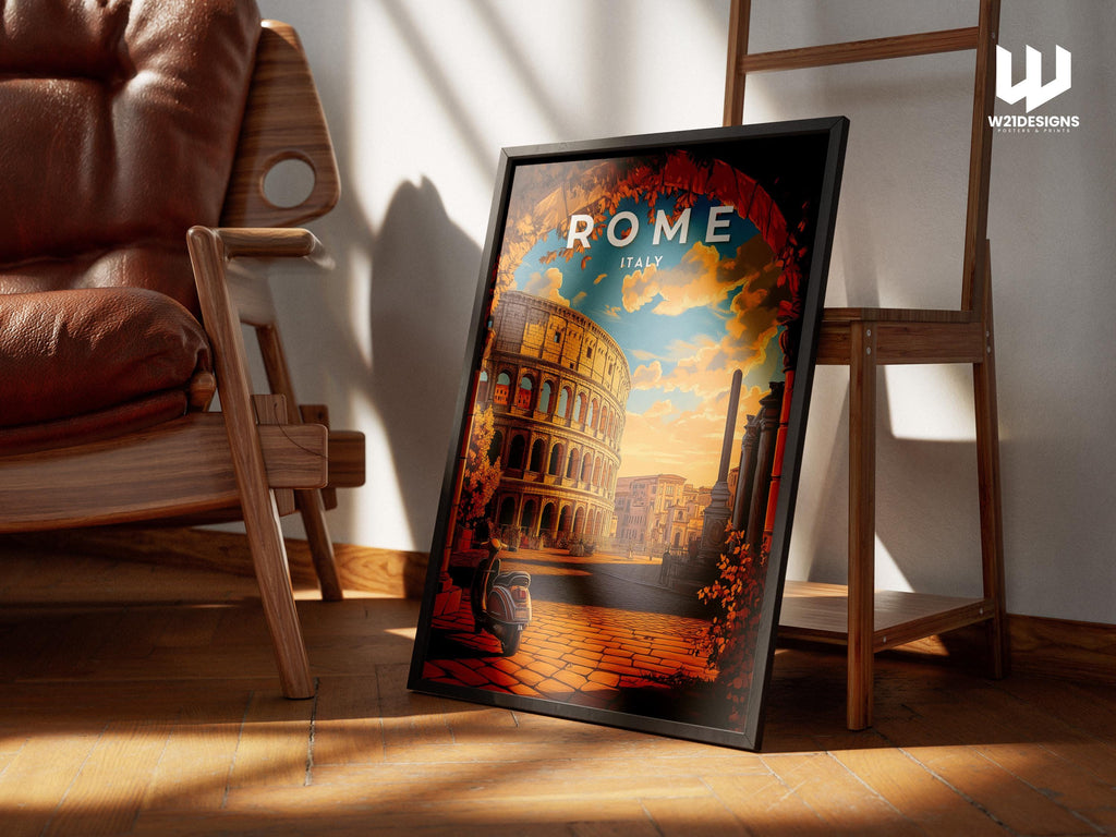 Rome Colosseum Print: Vintage Italy Travel Poster