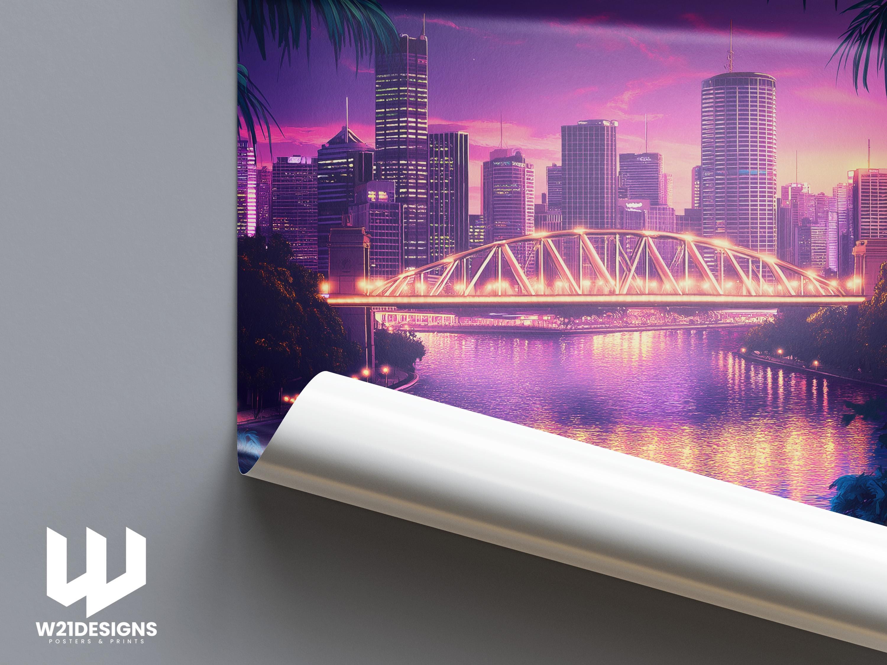 Brisbane Australia Print: Story Bridge Cityscape Art