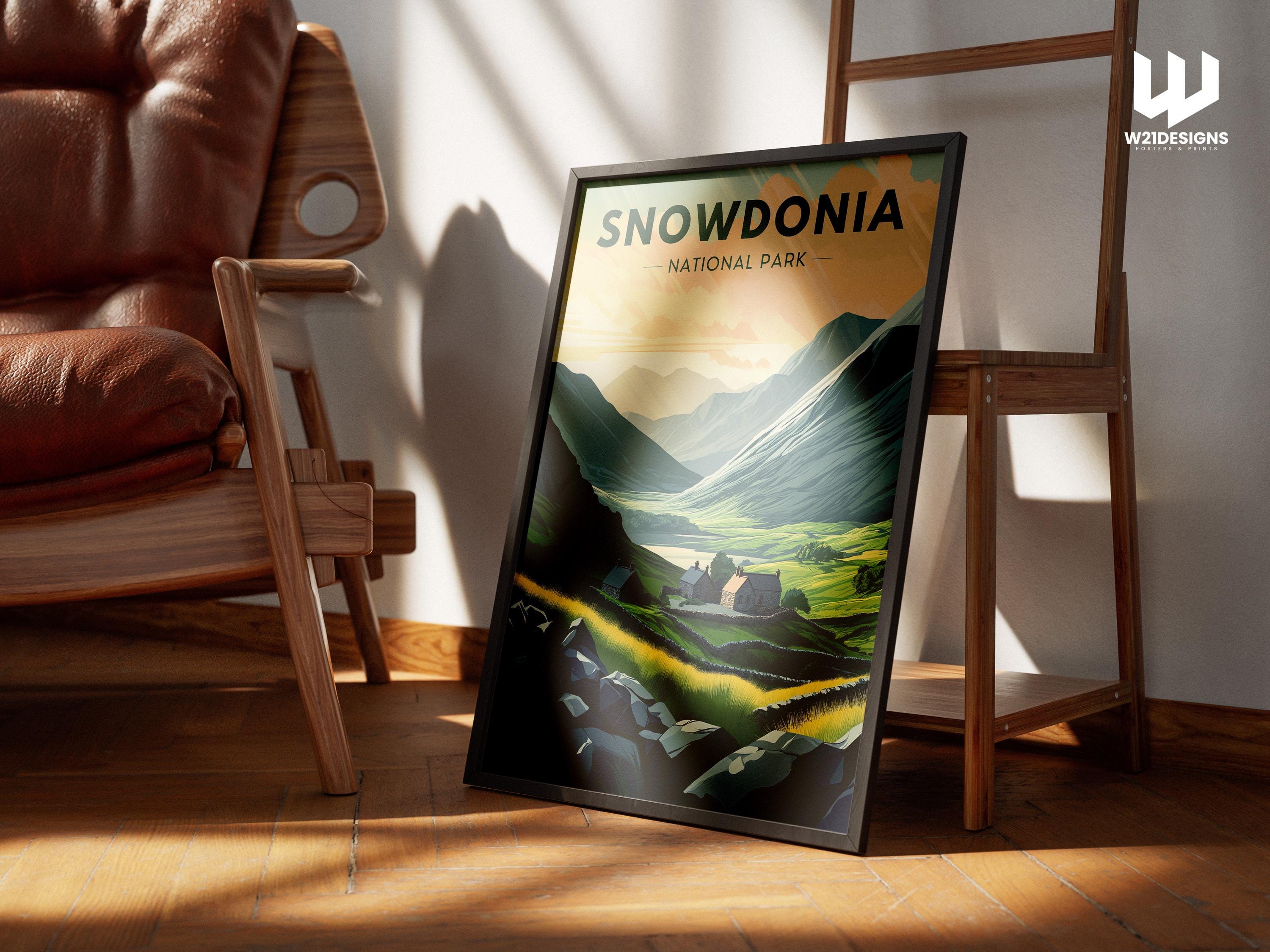 Snowdonia National Park Print: Vintage Wales Travel Poster