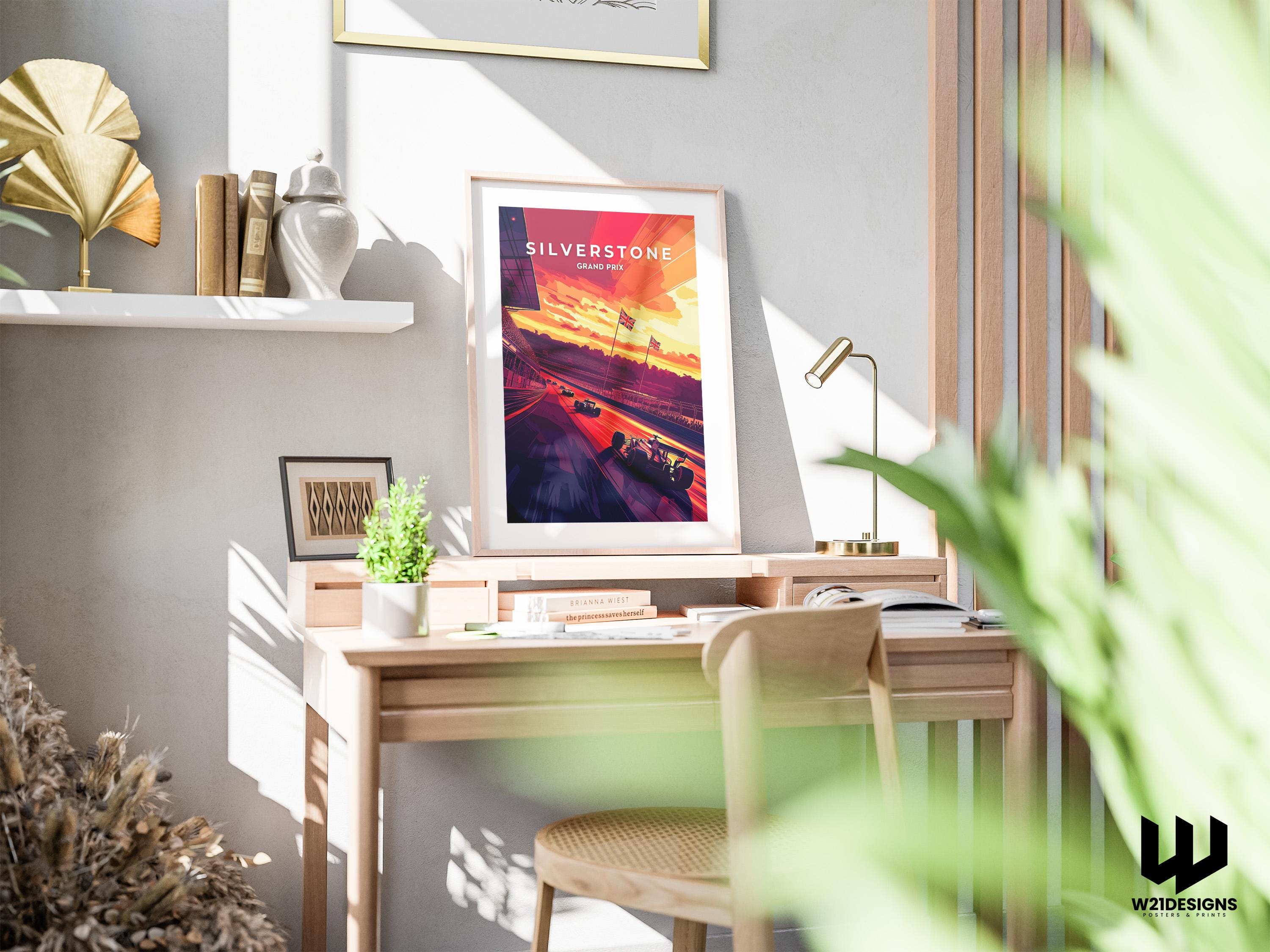 Silverstone Grand Prix Poster: British F1 Racing Art Print
