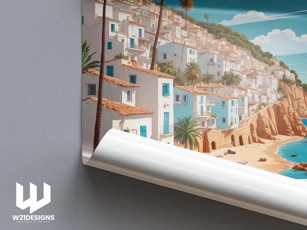 Sant Pol de Mar Print: Colorful Spain Travel Poster