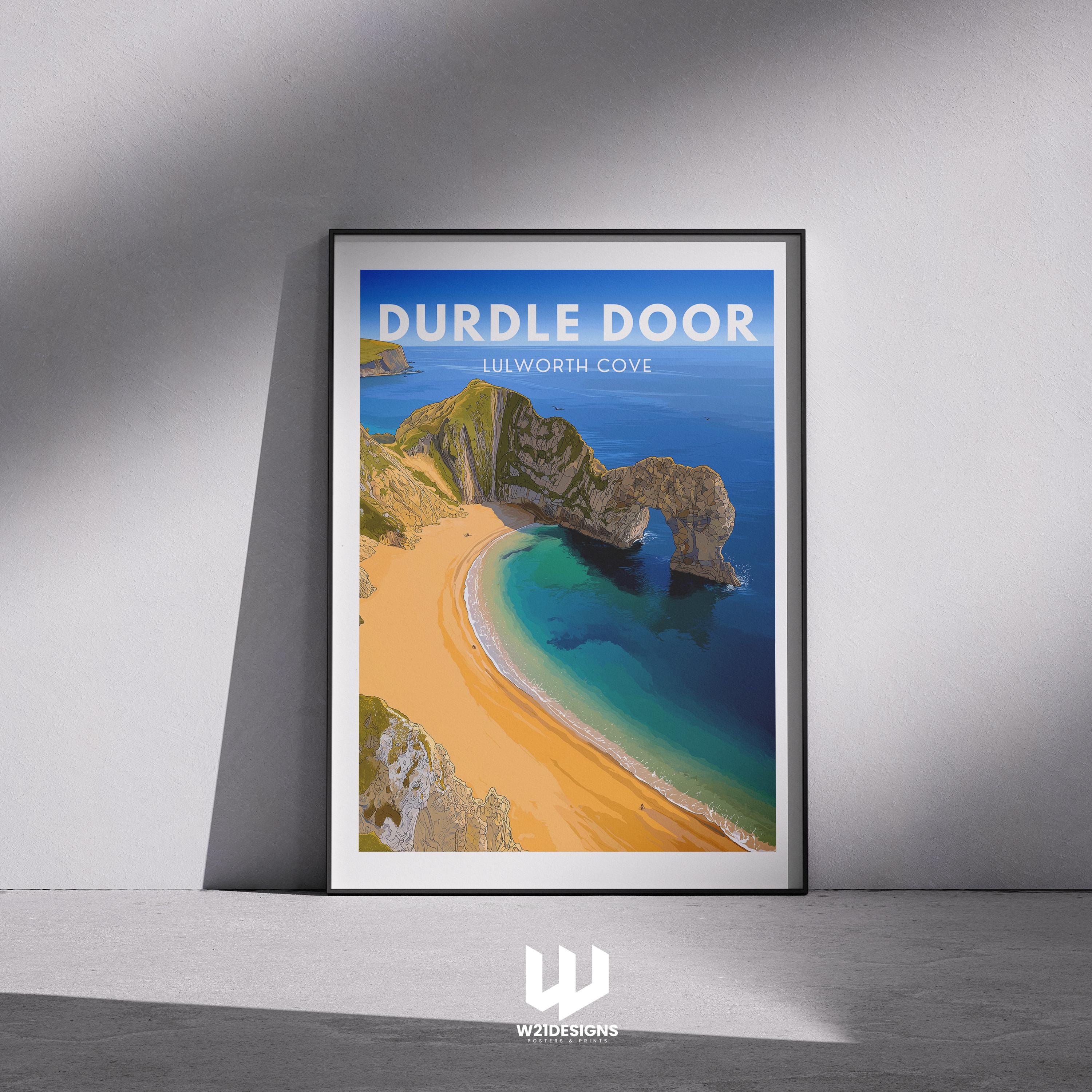 Durdle Door Vintage Travel Poster: Jurassic Coast Art Print