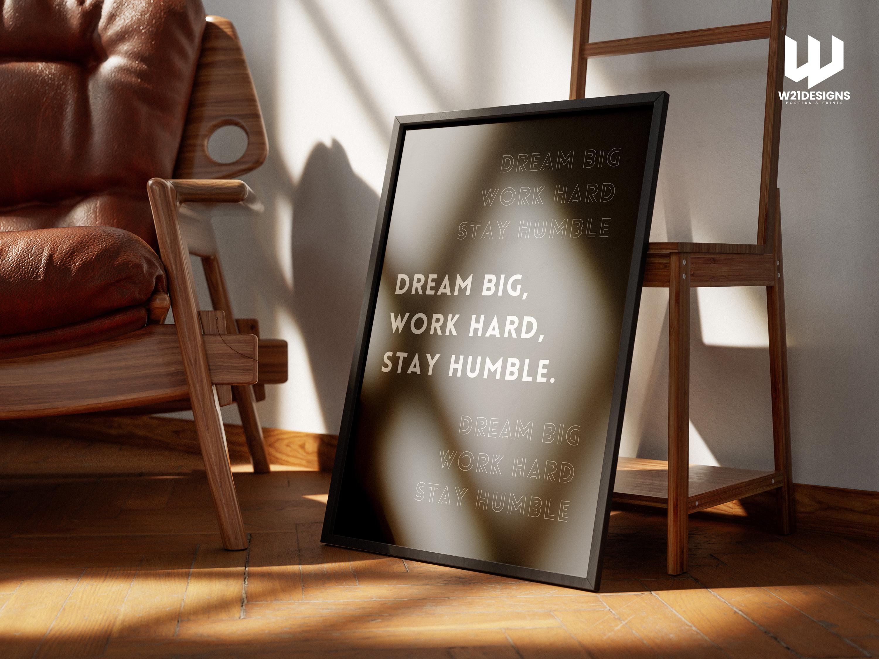 Dream Big Typography Print: Minimalist Office Wall Art