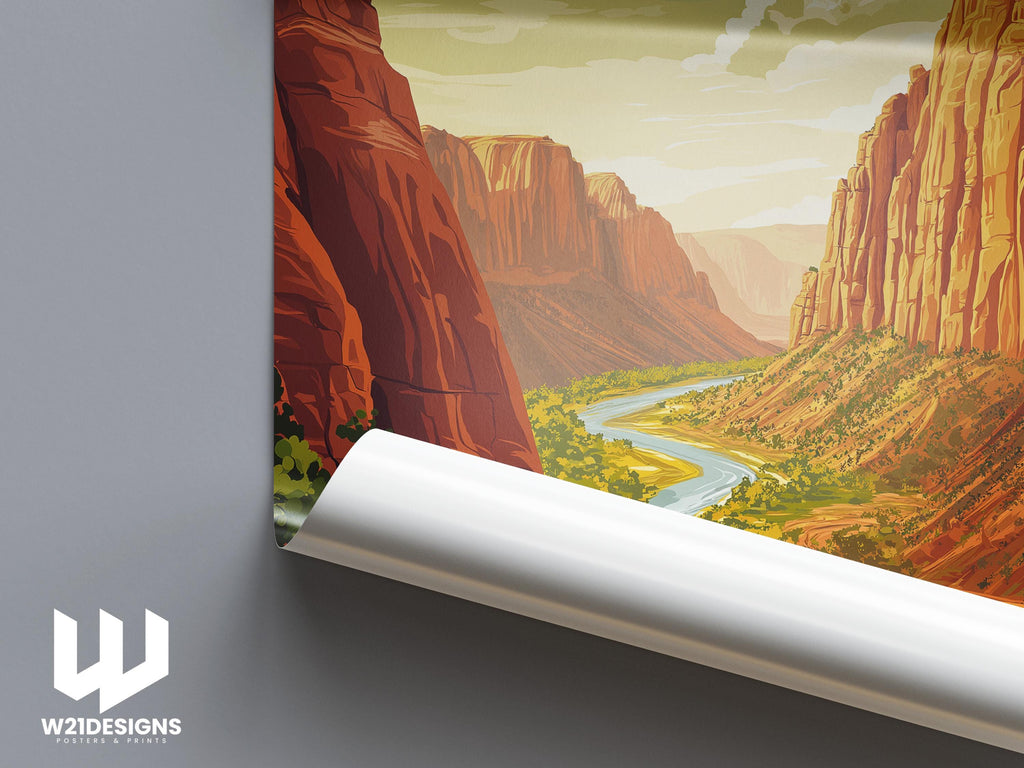 Zion National Park Poster: Utah Landscape Art Print