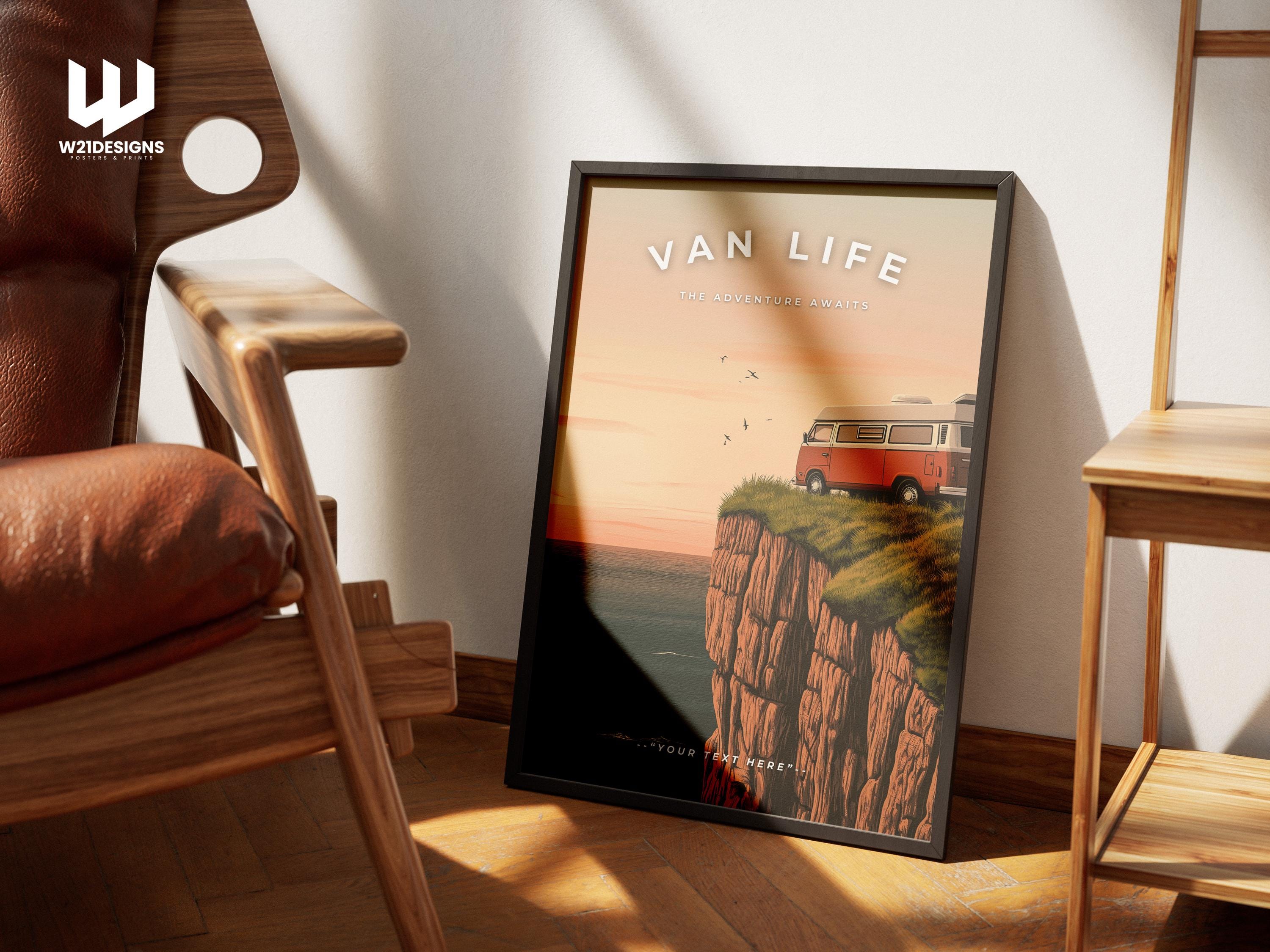 Custom Camper Van Print: Van Life Adventure Travel Poster