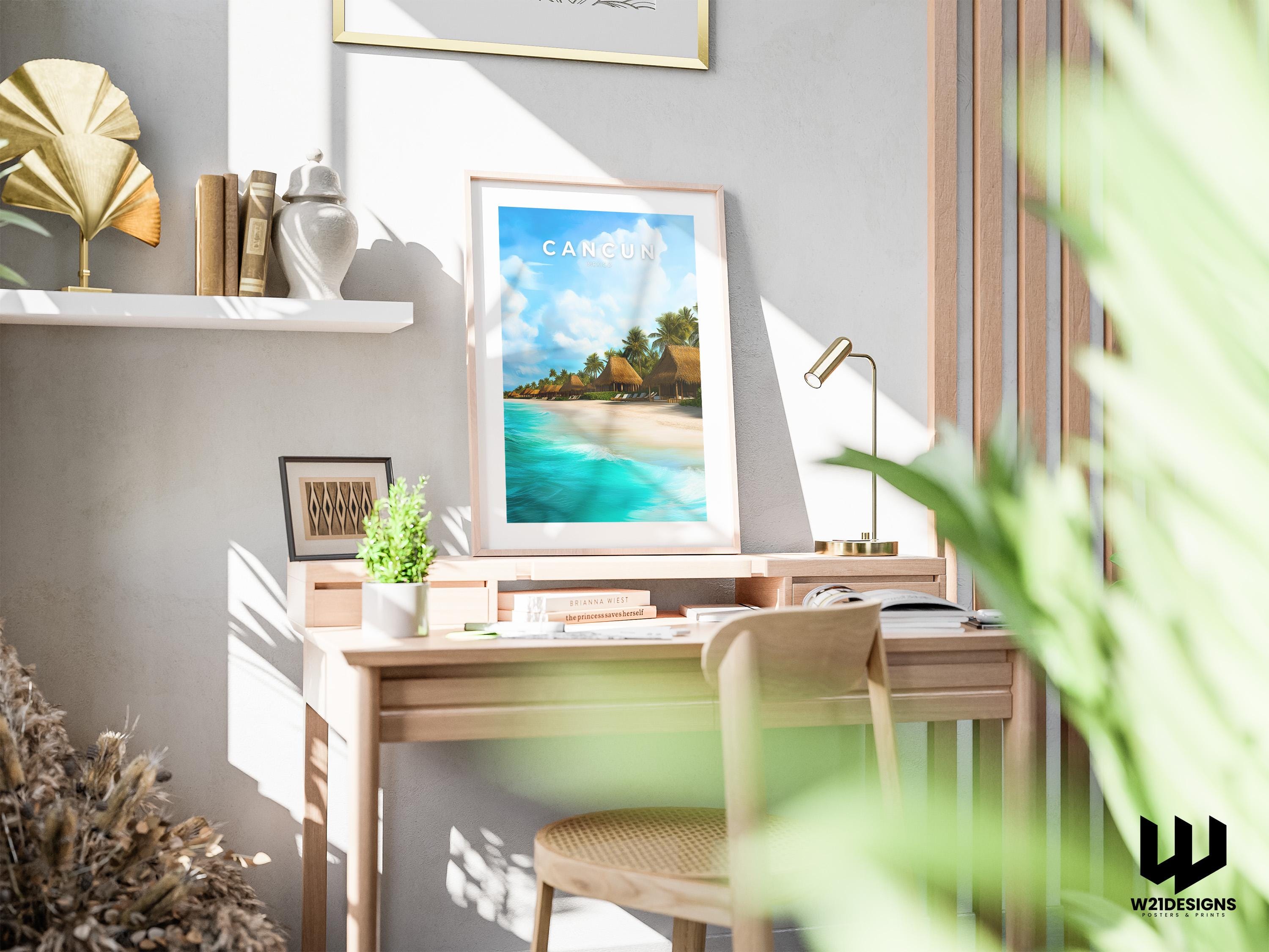 Cancun Beach Print: Tropical Mexico Coastal Wall Art