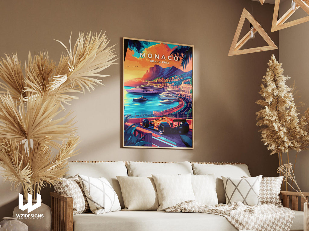 Monaco Grand Prix Poster: French Riviera F1 Racing Art