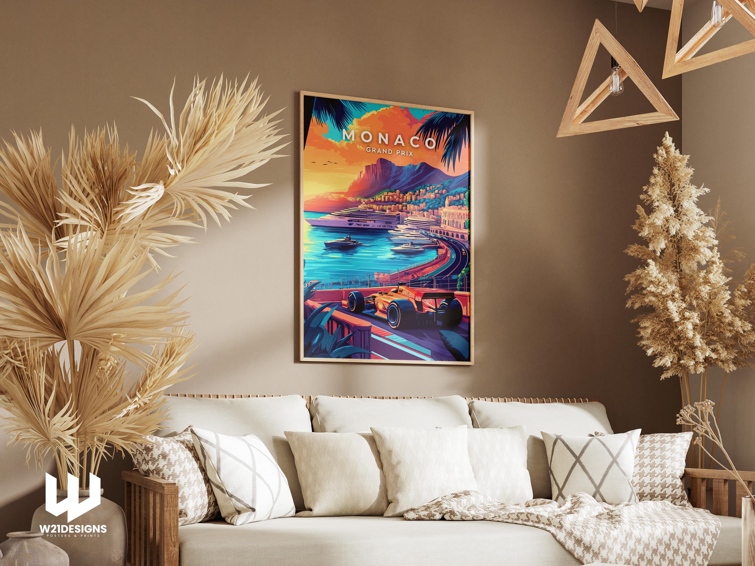 Monaco Grand Prix Poster: French Riviera F1 Racing Art