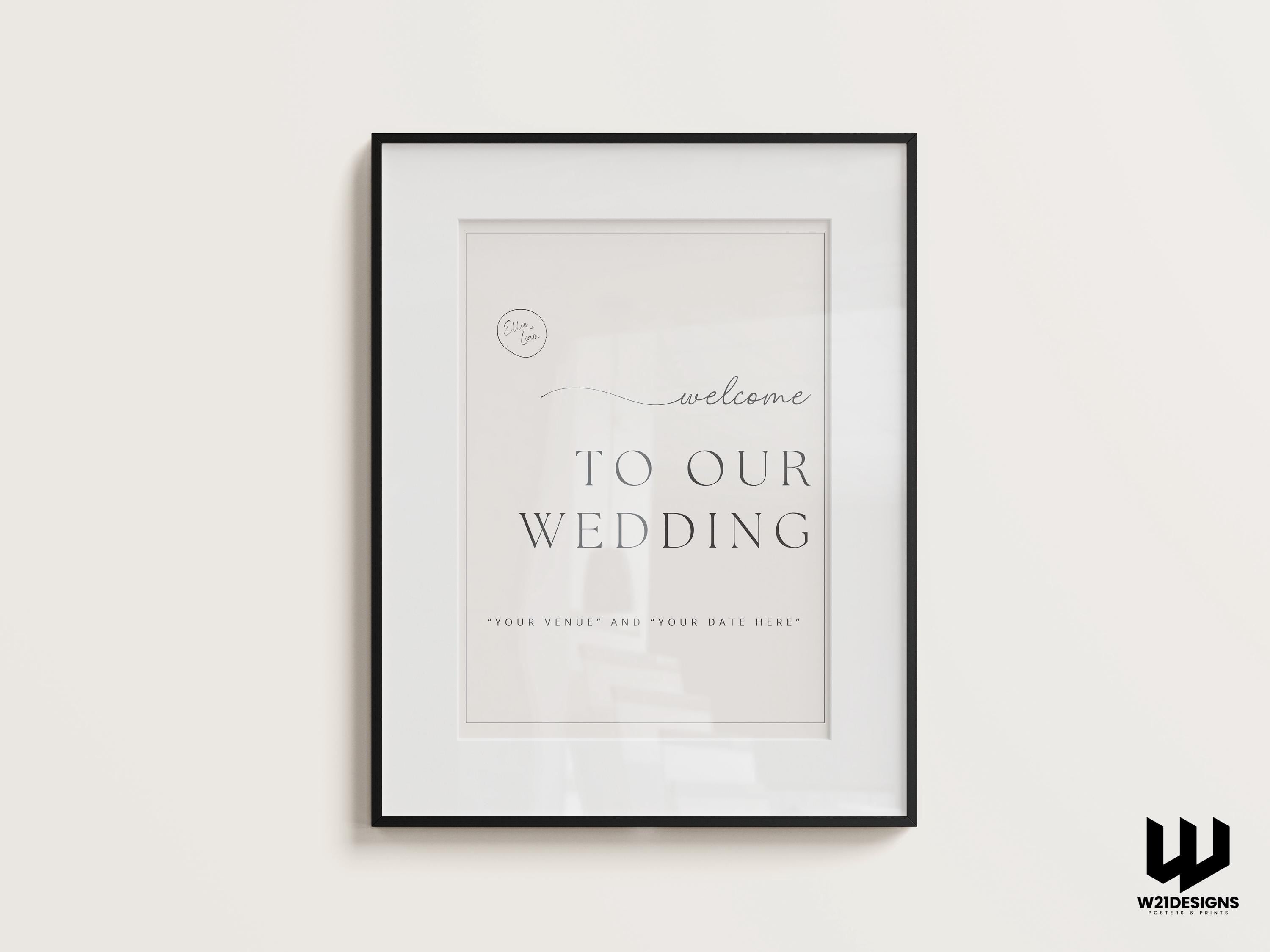 Personalized Wedding Welcome Sign: Elegant Minimalist Decor (Printable)