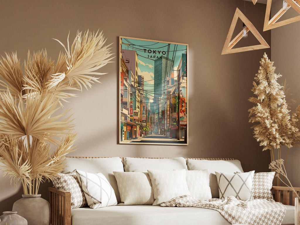 Tokyo Travel Poster: Vintage Japanese Cityscape Art Print