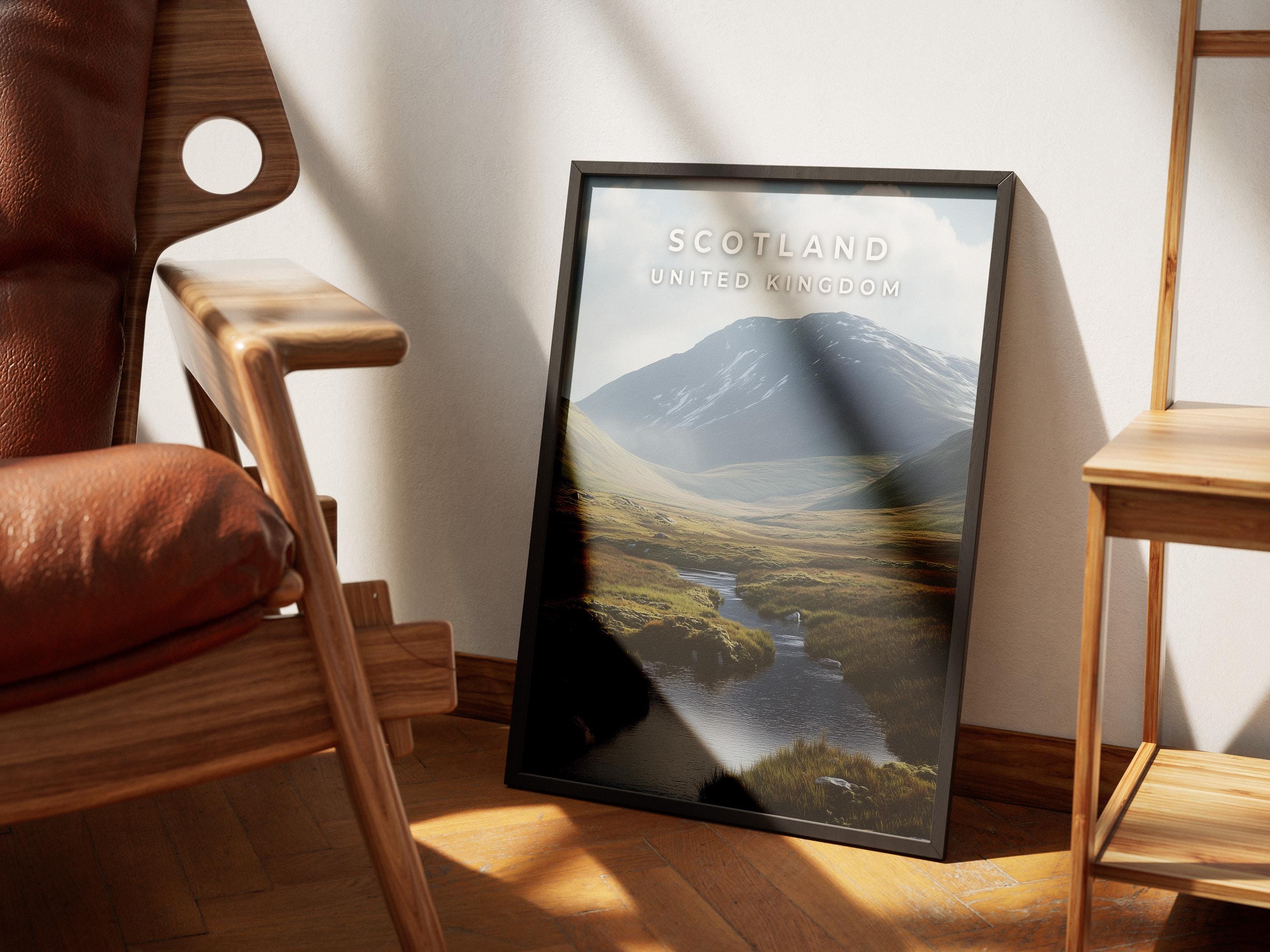 Scottish Highlands Travel Poster: Scotland Wall Art Print