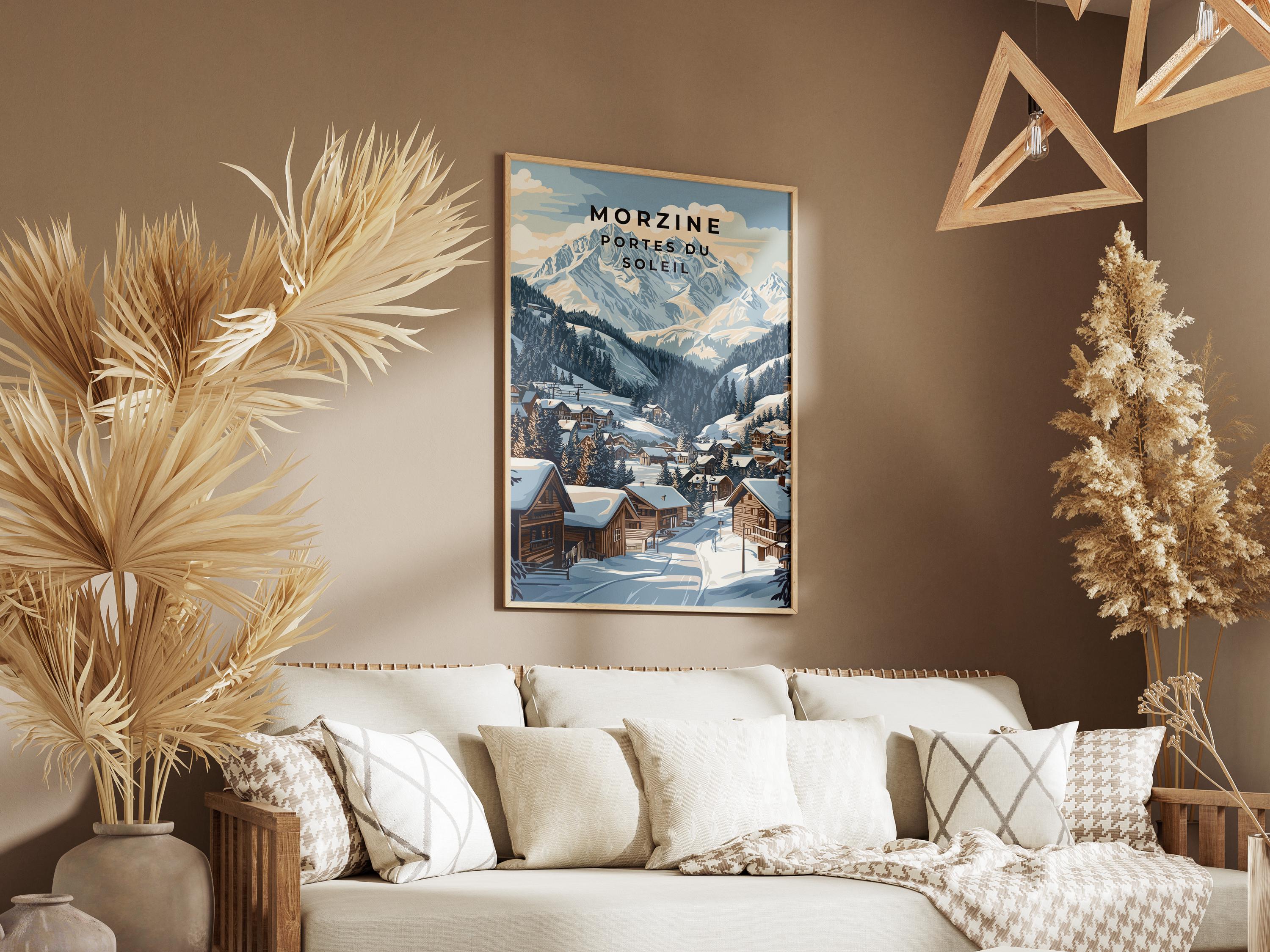 Morzine France Travel Poster: French Alps Ski Resort Art