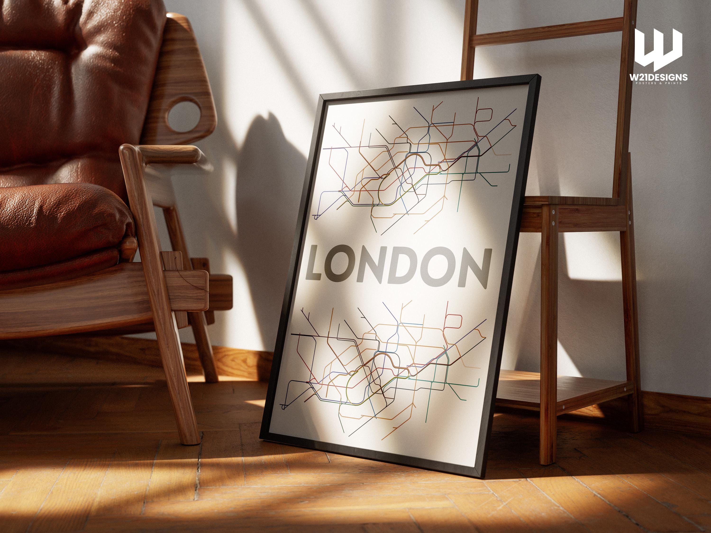 London Underground Map Print: Minimalist Commuter Wall Art