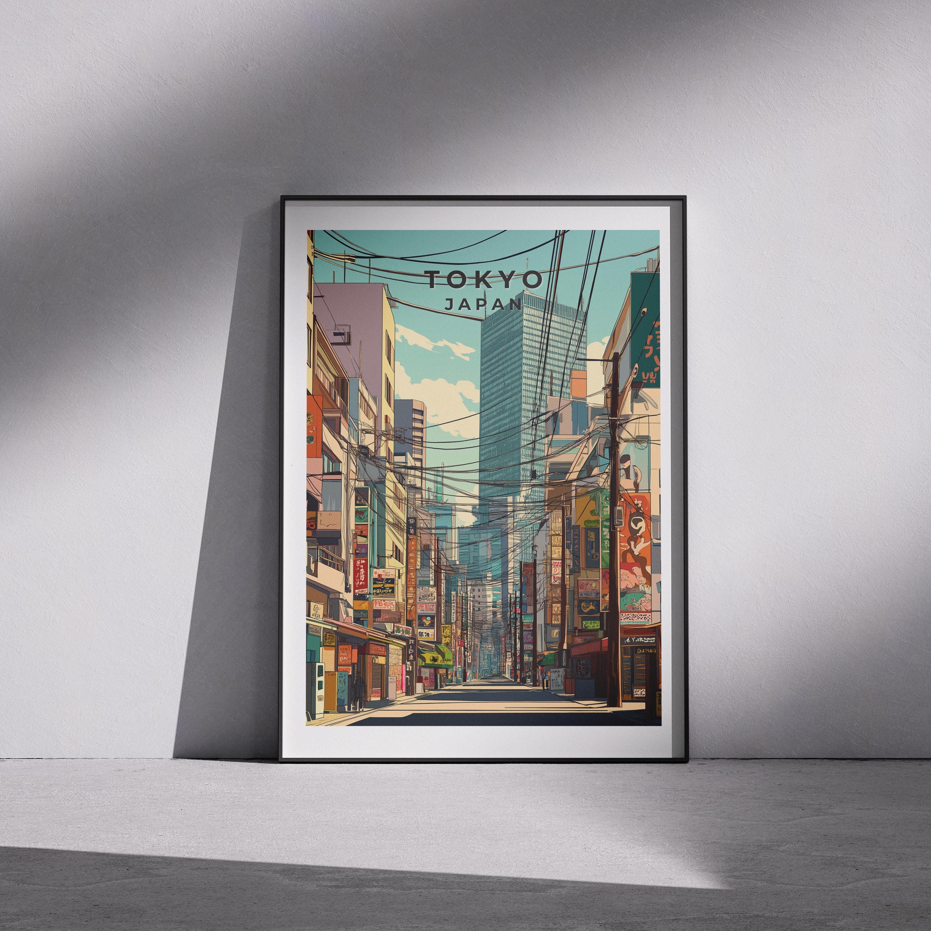 Tokyo Travel Poster: Vintage Japanese Cityscape Art Print